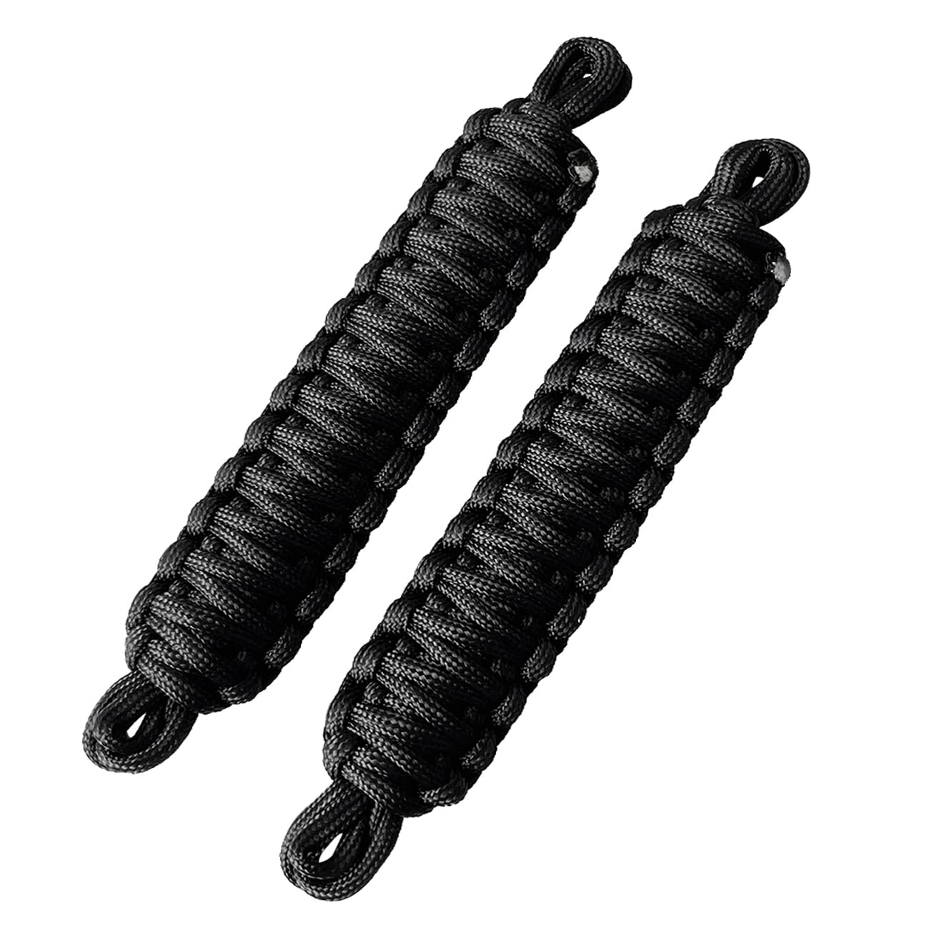 Heavy Duty Paracord Door Strap for Jeep Wrangler CJ YJ TJ JK JKU JL - 2PCS Black Hand Woven Limit Straps - Perfect for Off-Roading, Camping & Jeep Accessories