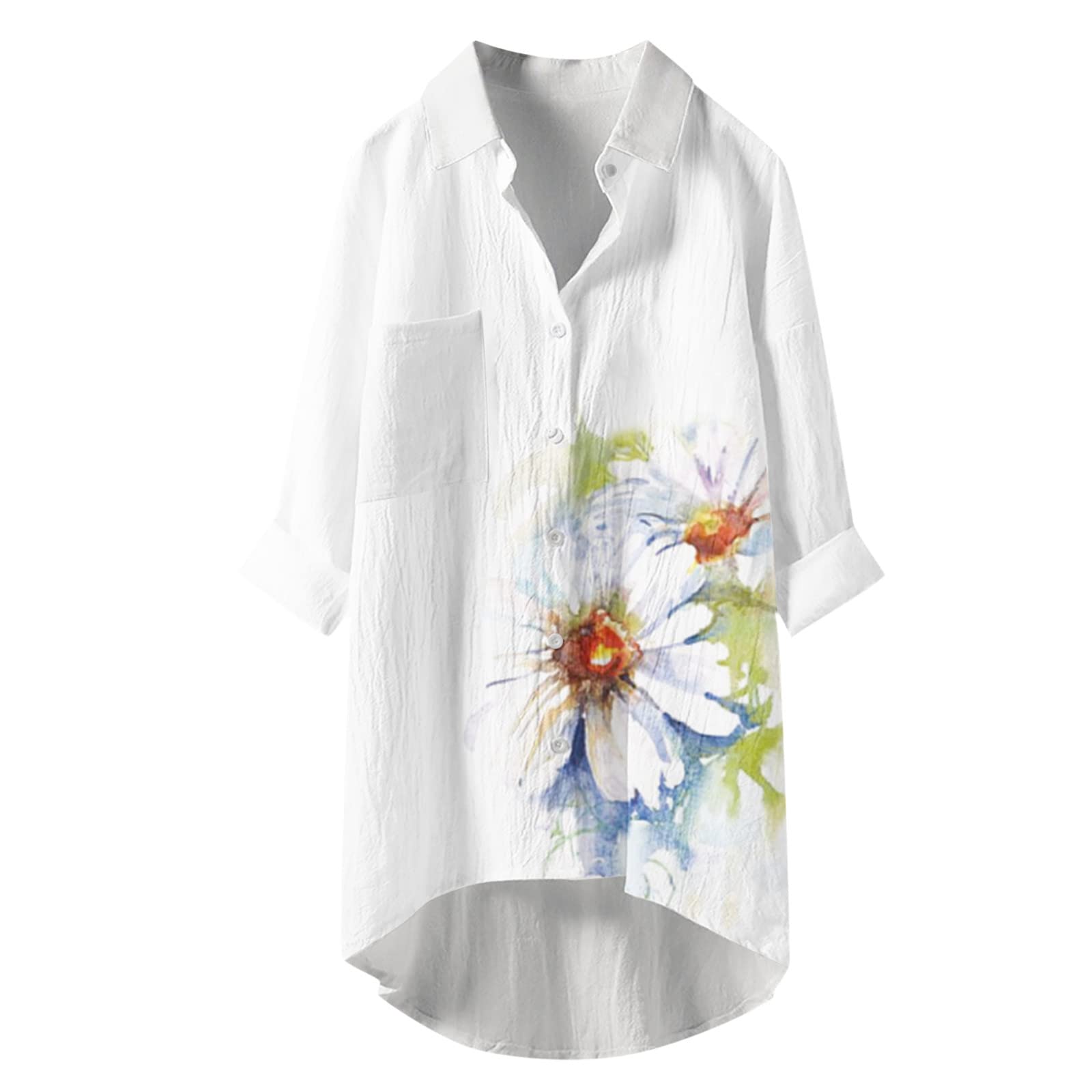 Trendy Women's Button Down Shirts & Blouses - Long Sleeve V-Neck Collar Tops for Casual & Office Wear