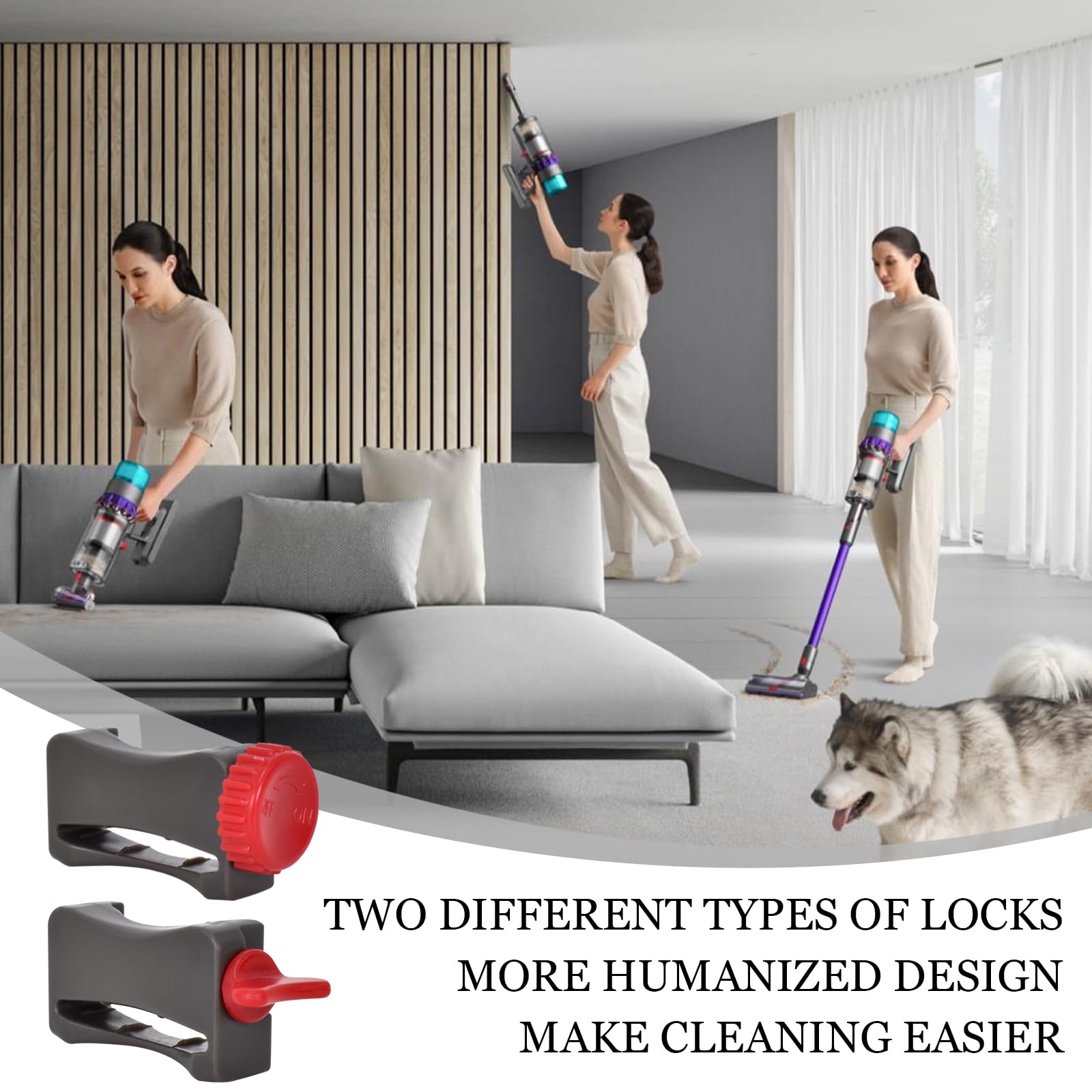 Dyson V6 V7 V8 V10 V11 V15 Vacuum Cleaner Push Button Trigger Lock Replacement Part - Compatible Accessory for Easy Cleaning | Perfect for Home, Office & Car Vacuuming