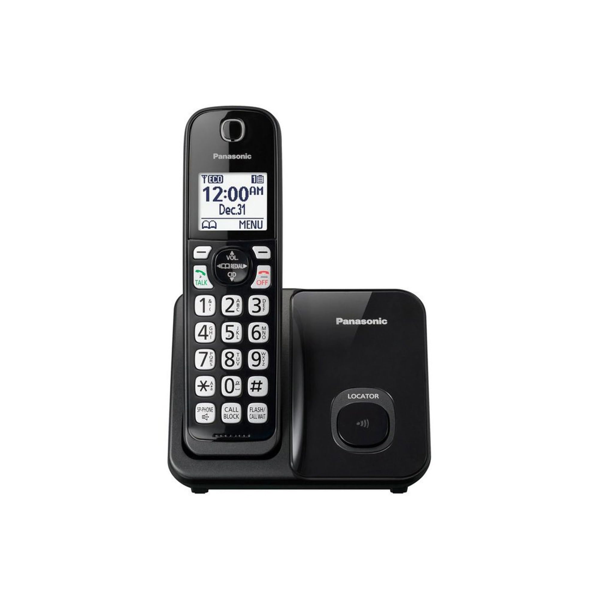 Panasonic KX-TGD510B Expandable Cordless Phone with Call Block - 1 Handset, Black, 7.2