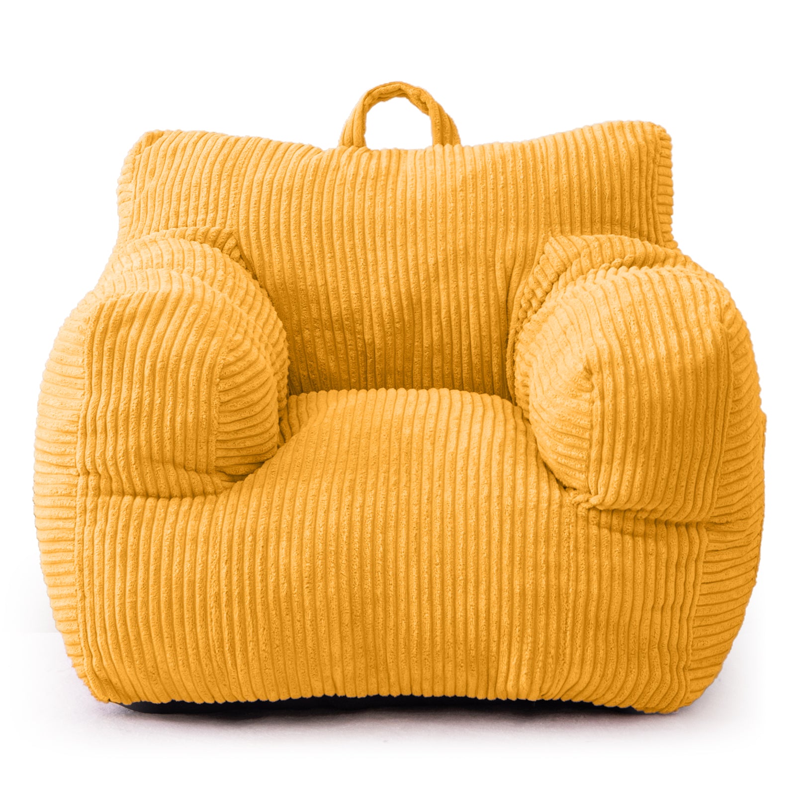 MAXYOYO Kids Bean Bag Chair - Soft Corduroy Bean Bag Couch with Armrests for Children's Room, Playroom & Nursery (Yellow) | Perfect for Reading, Gaming & Relaxing