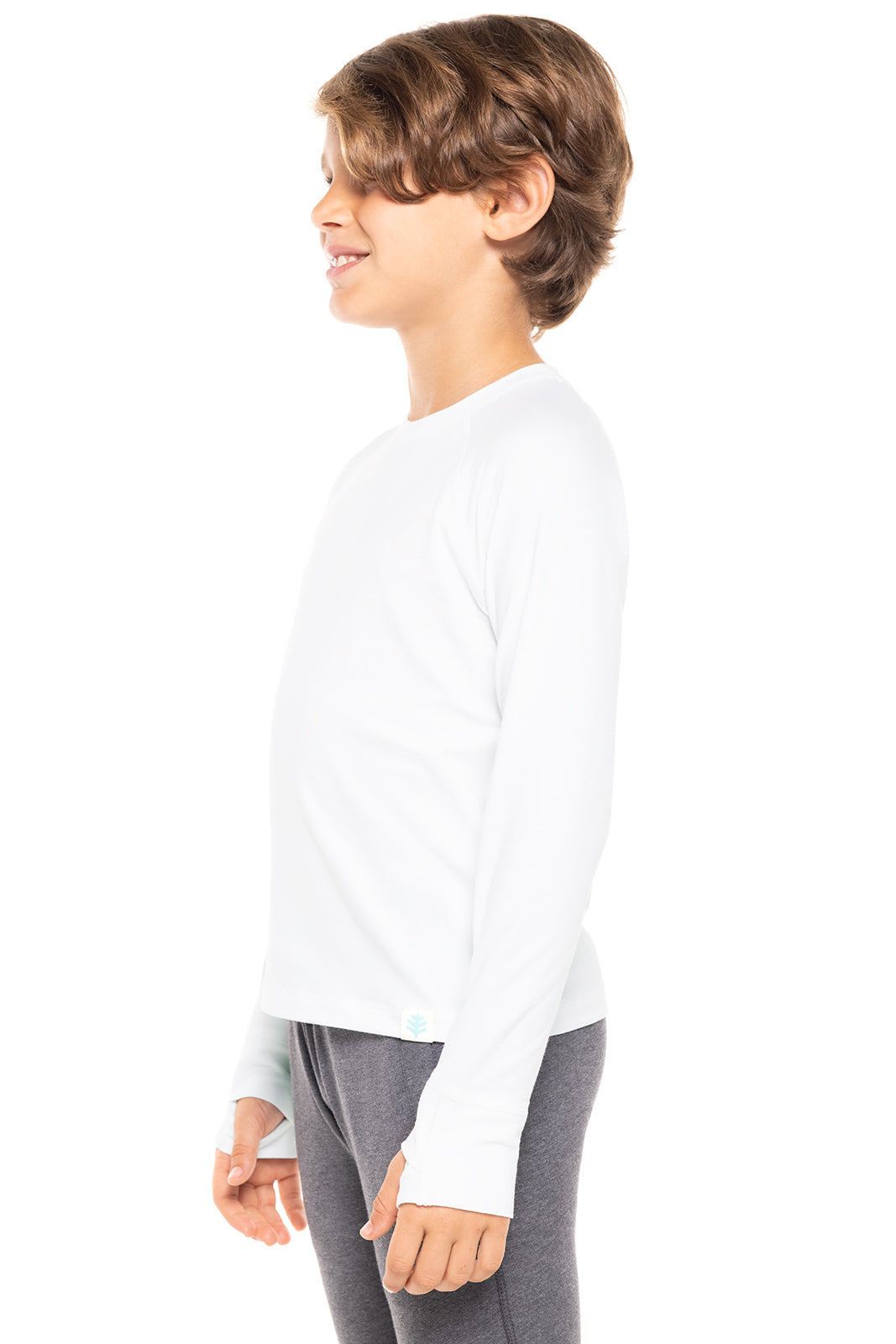 LumaLeo Kids Long Sleeve T-Shirt for Boys & Girls | Soft Cotton White Top for School, Play & Everyday Wear