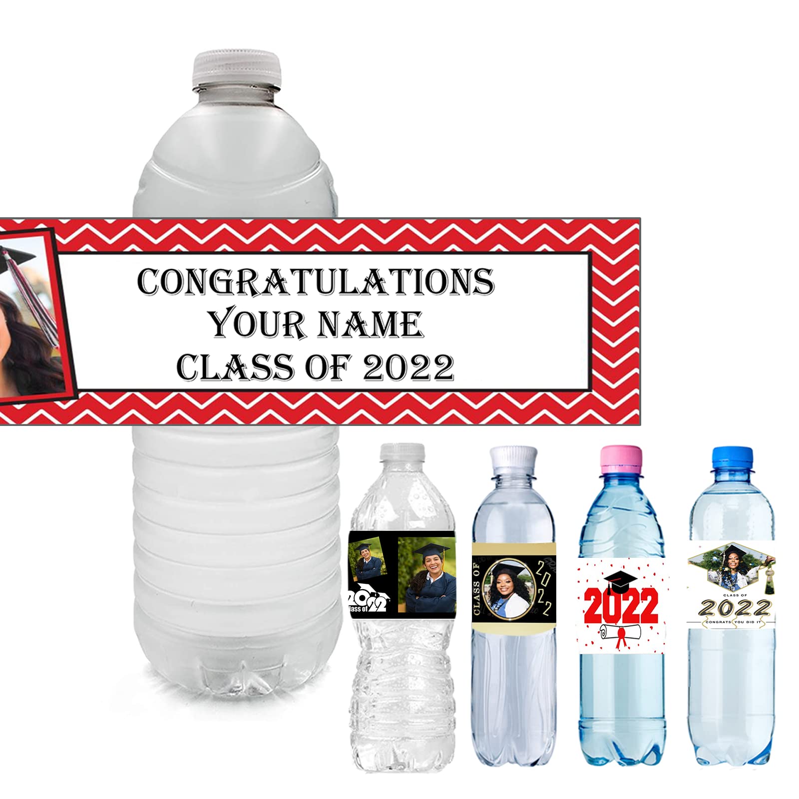 Custom Water Bottle Labels Personalized with Photo & Text - Waterproof Stickers for Business, Weddings, Birthdays, Anniversaries | Perfect for Party Favors, Event Branding & Gift Tags