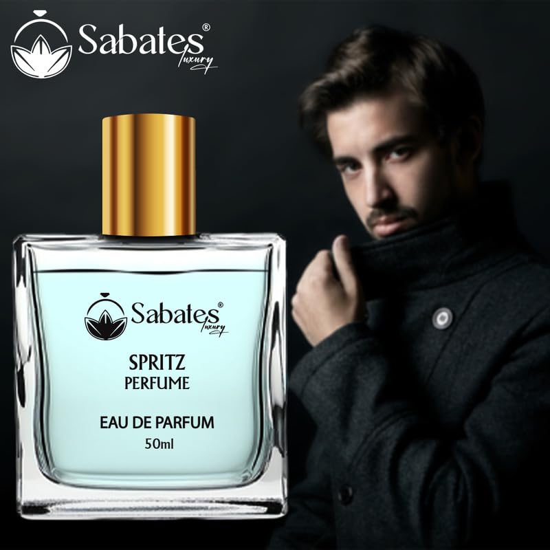 Spritz Men's Long Lasting Cologne - Fresh Amber & White Musk Fragrance | 1.7oz Eau De Toilette for Daily Wear | Office, Date Night & Special Occasions