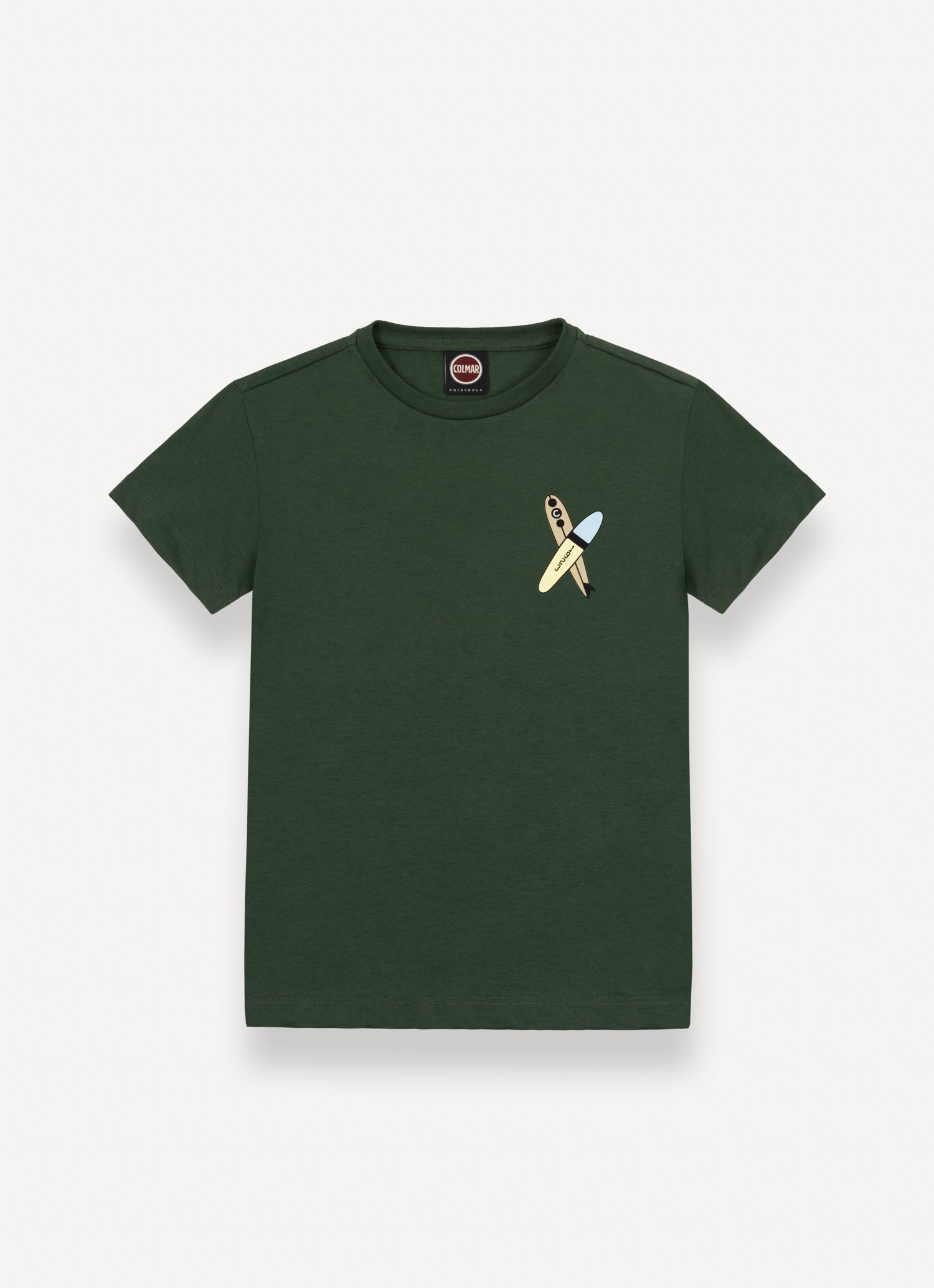 Colmar Men's Military Green Surf Print T-Shirt - Casual Short Sleeve Tee for Beach, Surfing & Summer Outfits