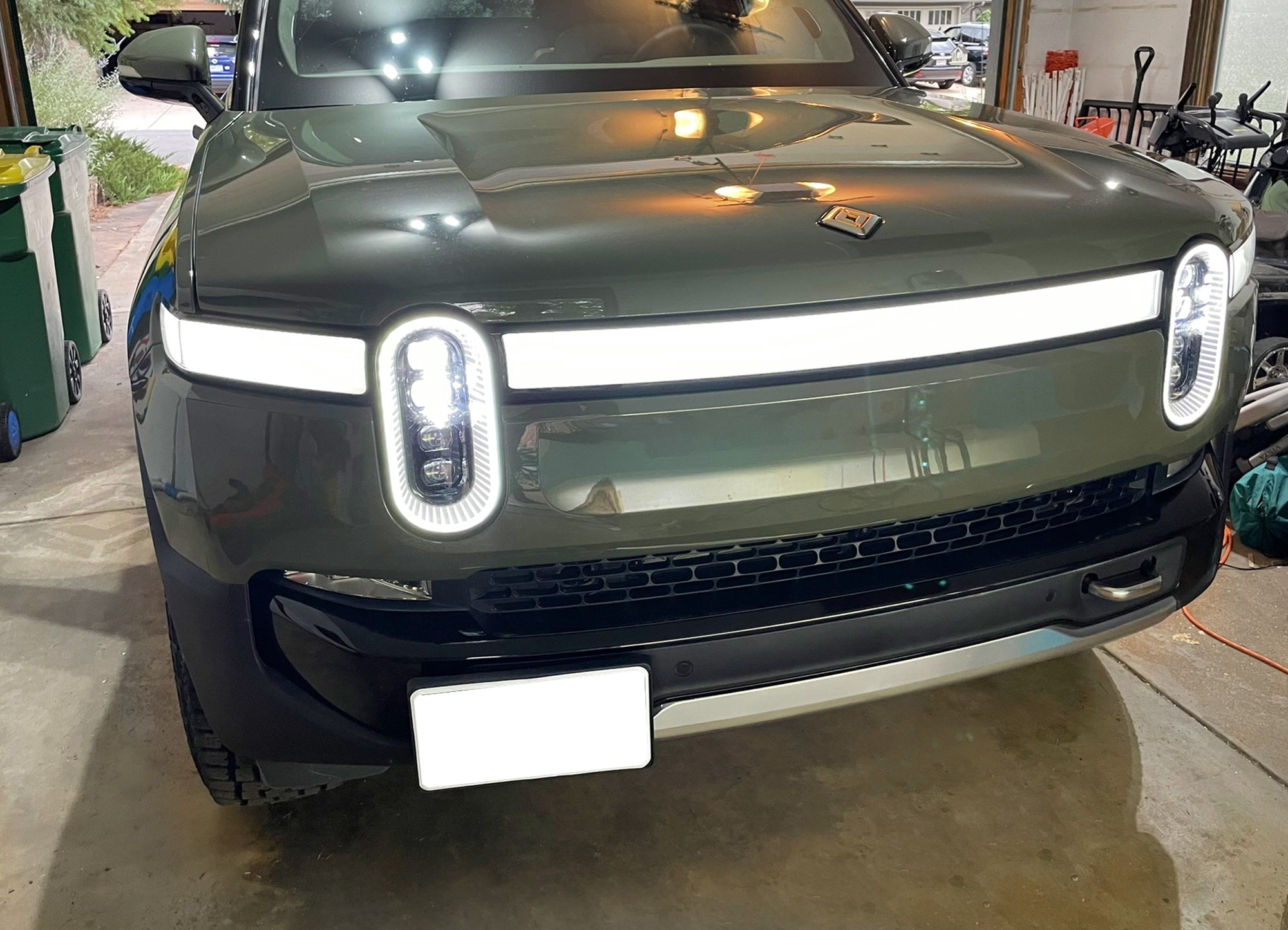 2022+ Rivian R1T R1S Front Tow Hook License Plate Relocation Bracket Kit - Off-Road Accessory for Adventure Vehicles & Trail Riding