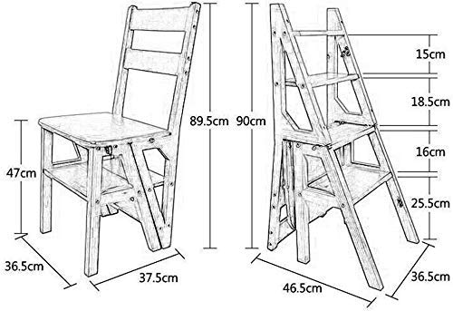 Solid Wood Step Stool - Foldable Multifunctional Ladder Stool with 4 Steps, Adjustable Design for Home, Kitchen, Bathroom & Storage Use (Size D)