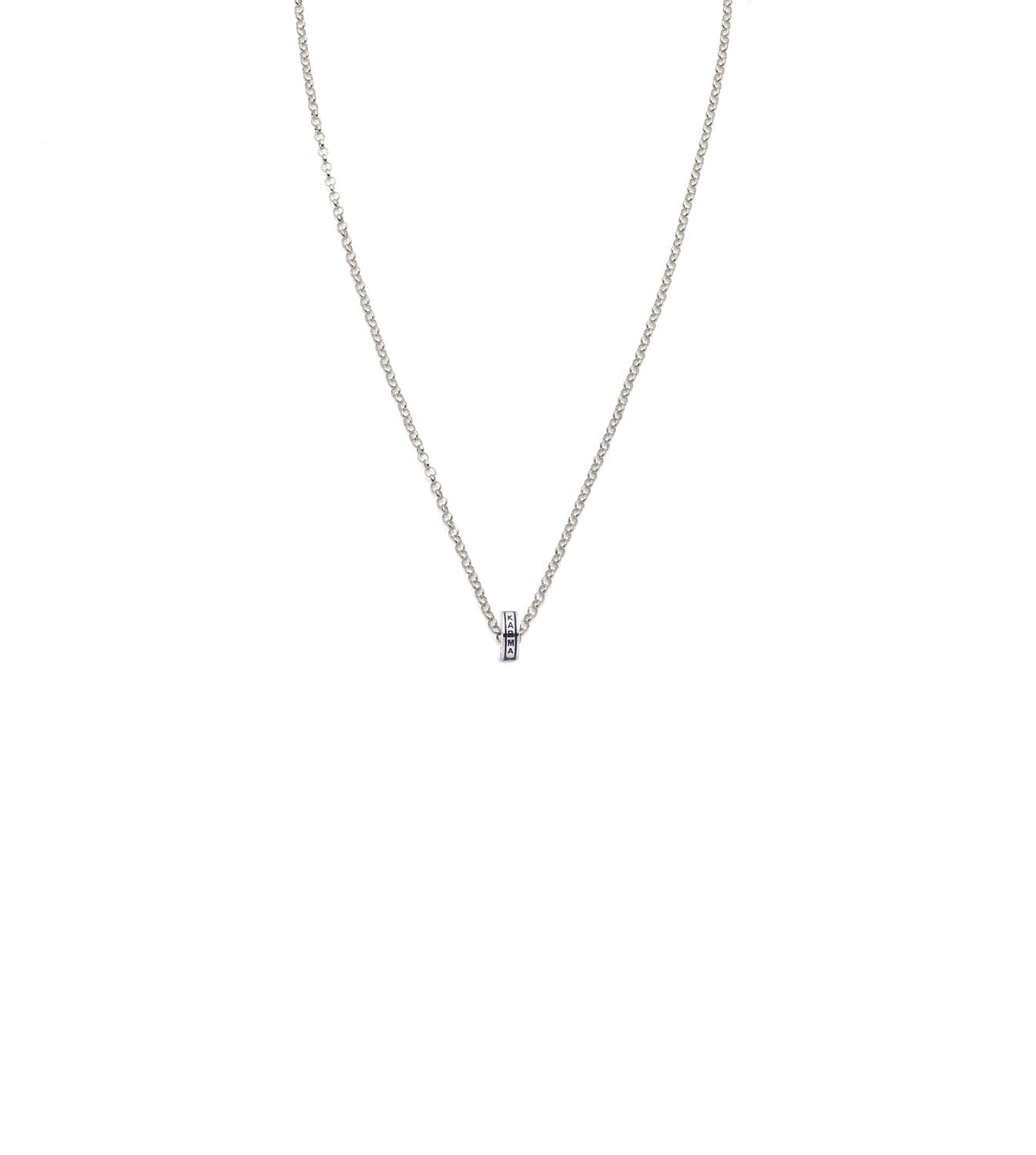 Karma Heartbeat Fine Belcher Chain Necklace in White Gold - Perfect for Valentine's Day Gifts, Anniversary Presents & Romantic Occasions