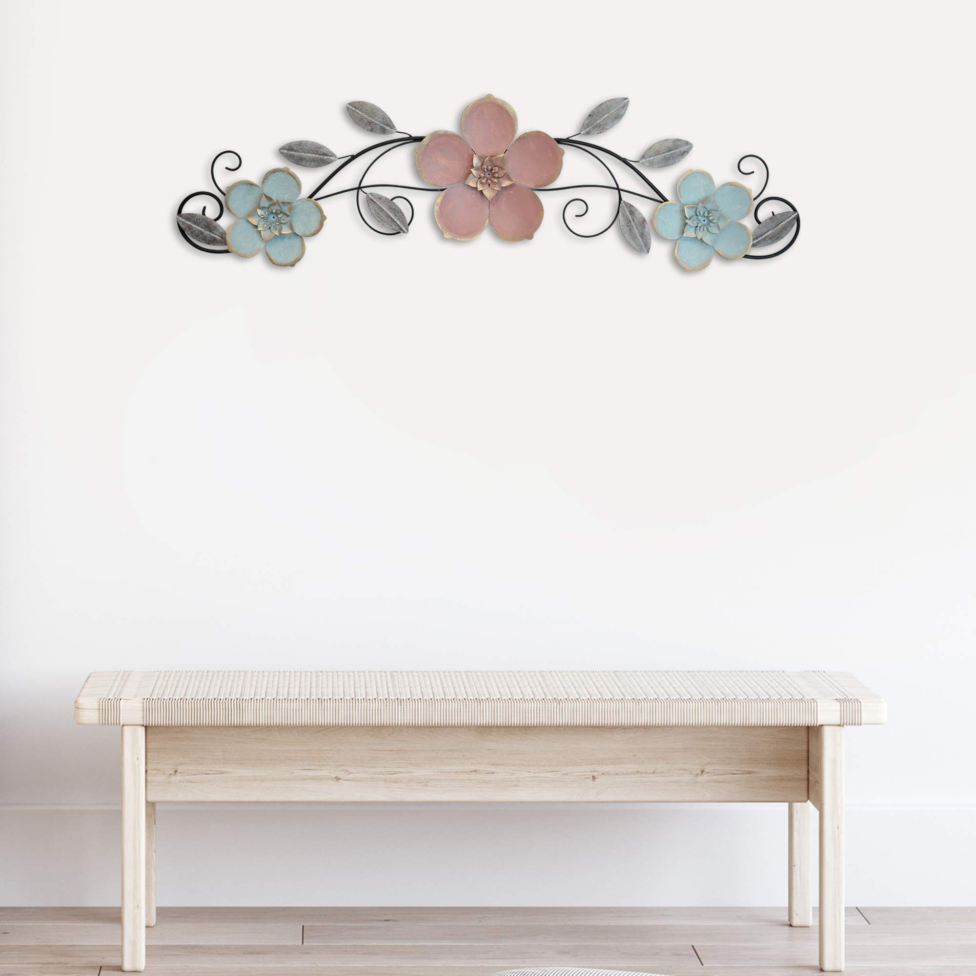 Stratton Floral Over The Door Decor - Extra Large Wall Hanging for Home & Office