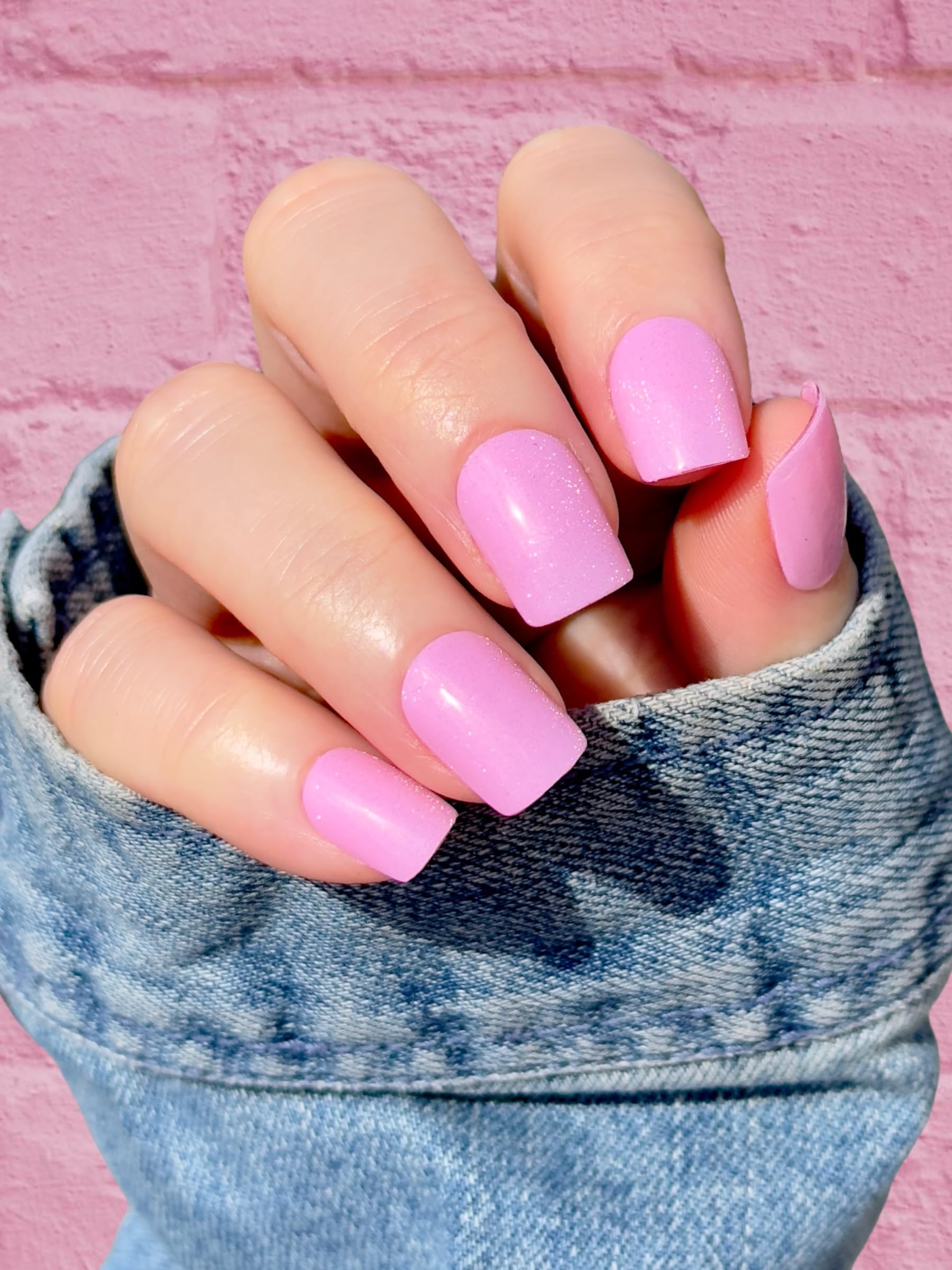 22 Premium Semi-Cured Gel Nail Polish Strips with Application Accessories - Carnation Pink Cat-Eye Design for Elegant Manicures at Home or Salon