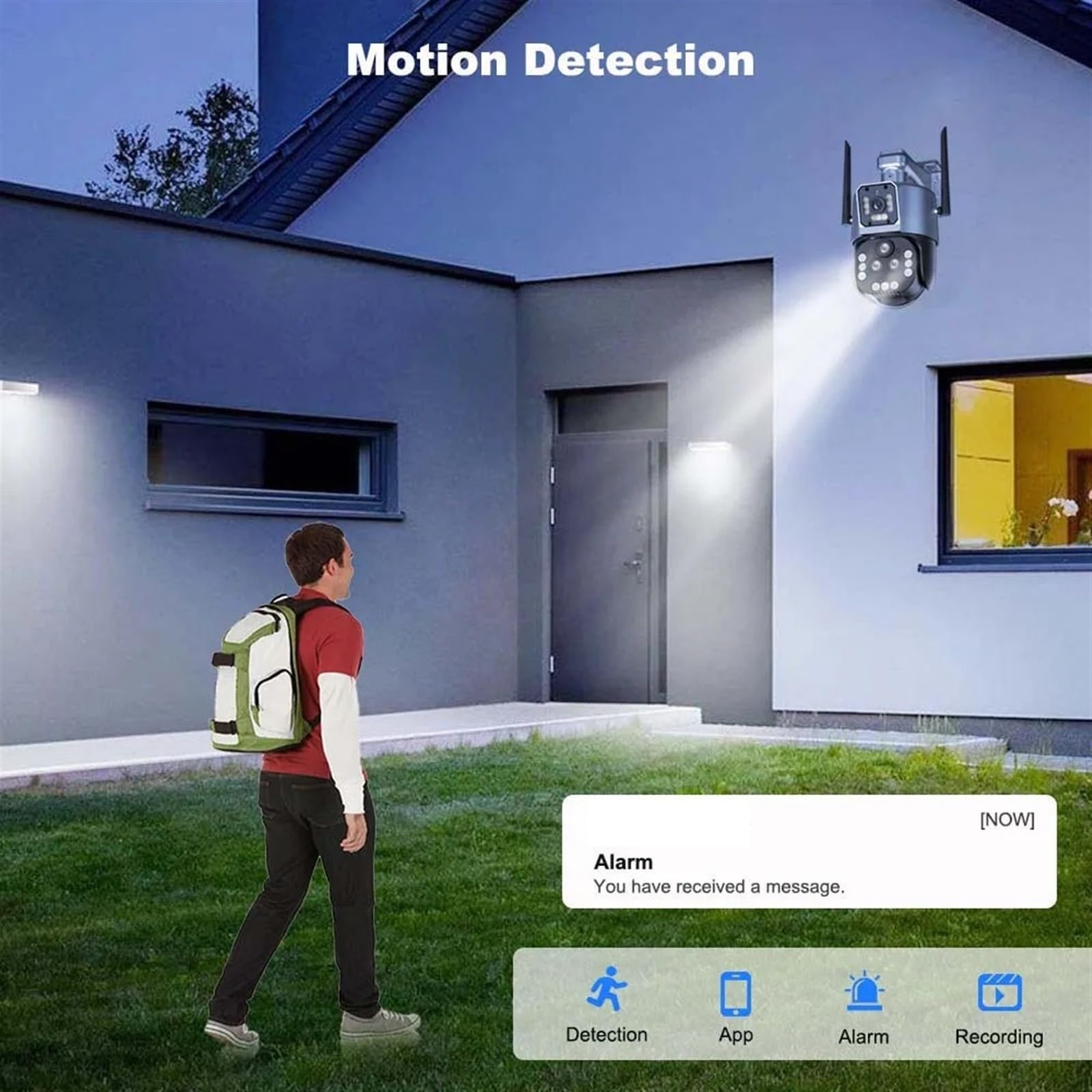 JOLIANE 20MP 10K IP Security Camera with 20X Zoom, 5-Lens PTZ, 4K Surveillance, Wireless Outdoor CCTV for Smart Home - Ideal for 24/7 Home Security Monitoring (Includes 128GB Storage)