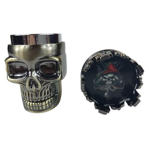 Premium King Skull Herb Grinder - 4 Piece Metal Spice Crusher with Pollen Catcher & Sharp Diamond Teeth - Perfect for Grinding Herbs, Spices, and Tobacco - Ideal for Home Use, Travel, and Outdoor Adventures