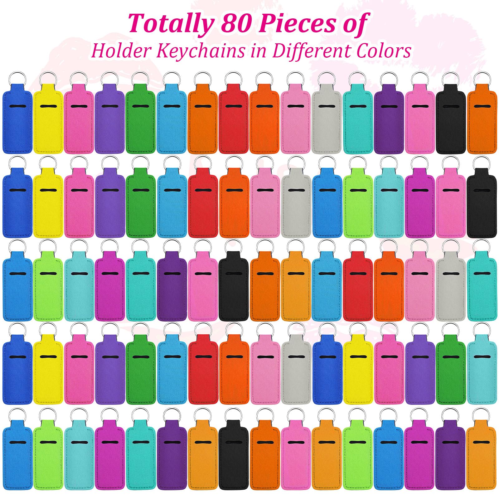 Yisong Portable Lipstick Holder Keychain - Neoprene Lip Balm Key Ring Organizer for Women, Perfect for Travel, Gym & Everyday Carry (DIY Gift Idea)
