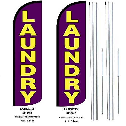 LAUNDRY King Flag Pack of 2 - Complete Hybrid Pole Set for American Homes - Perfect for Yard, Garden, and Patriotic Decor
