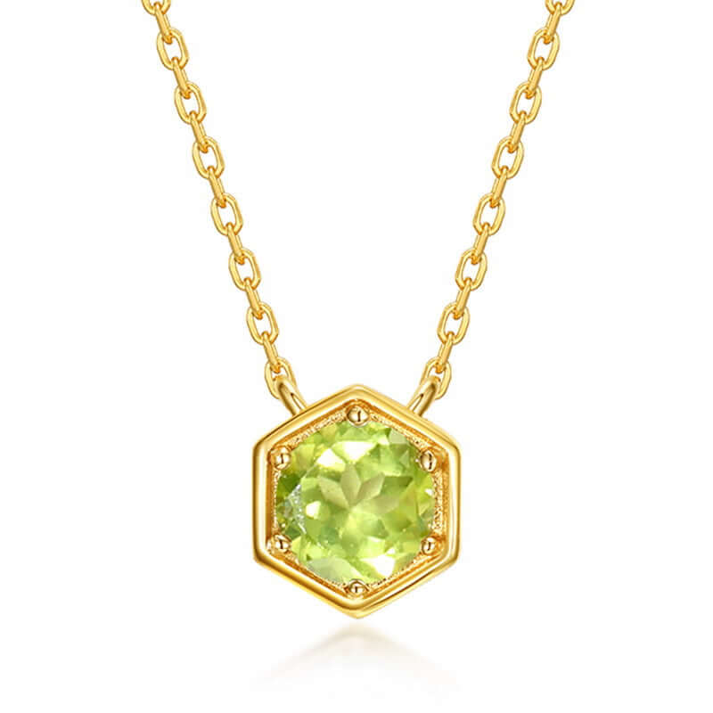 Hexagon Bezel Birthstone Necklace - Personalized Gemstone Jewelry for Women | NL812 | Perfect Gift for Birthday, Anniversary & Mother's Day