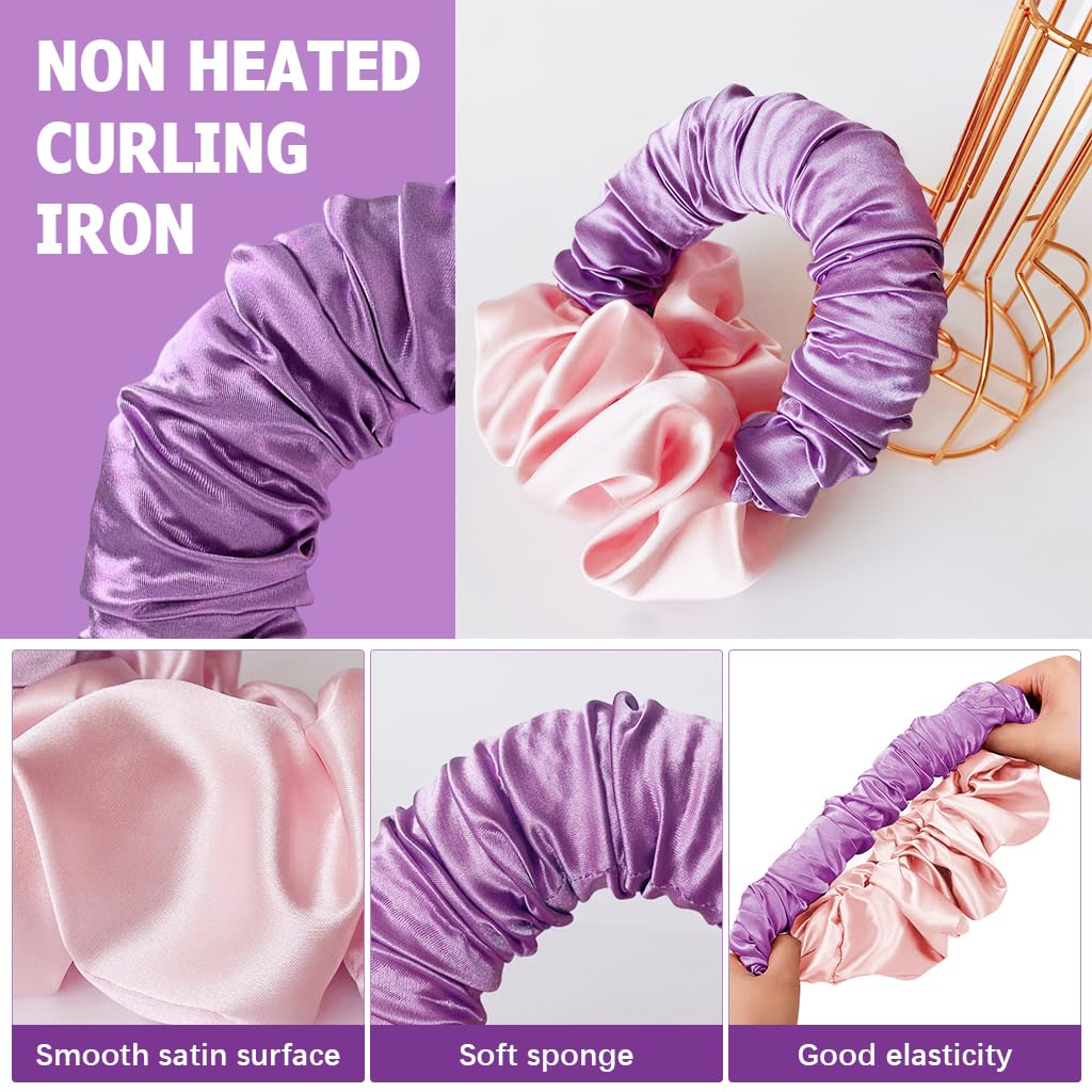 MAYCREATE® Heatless Hair Curler Set - No Heat Curling Scrunchie & Headband for Overnight Curls | Soft Sleep Hair Rollers for Women with Long Thick Hair | Perfect for Bedtime Styling & Damage-Free Waves