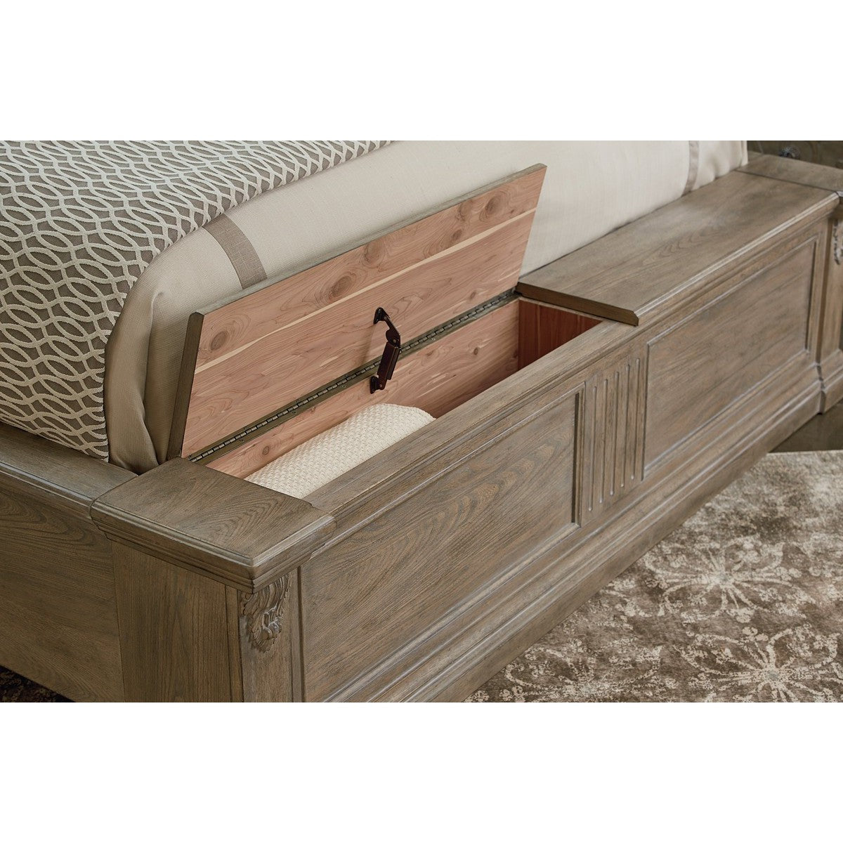 Arch Salvage Queen Chambers Panel Bed in Brown & Grey - Elegant Bedroom Furniture for Master Suite or Guest Room