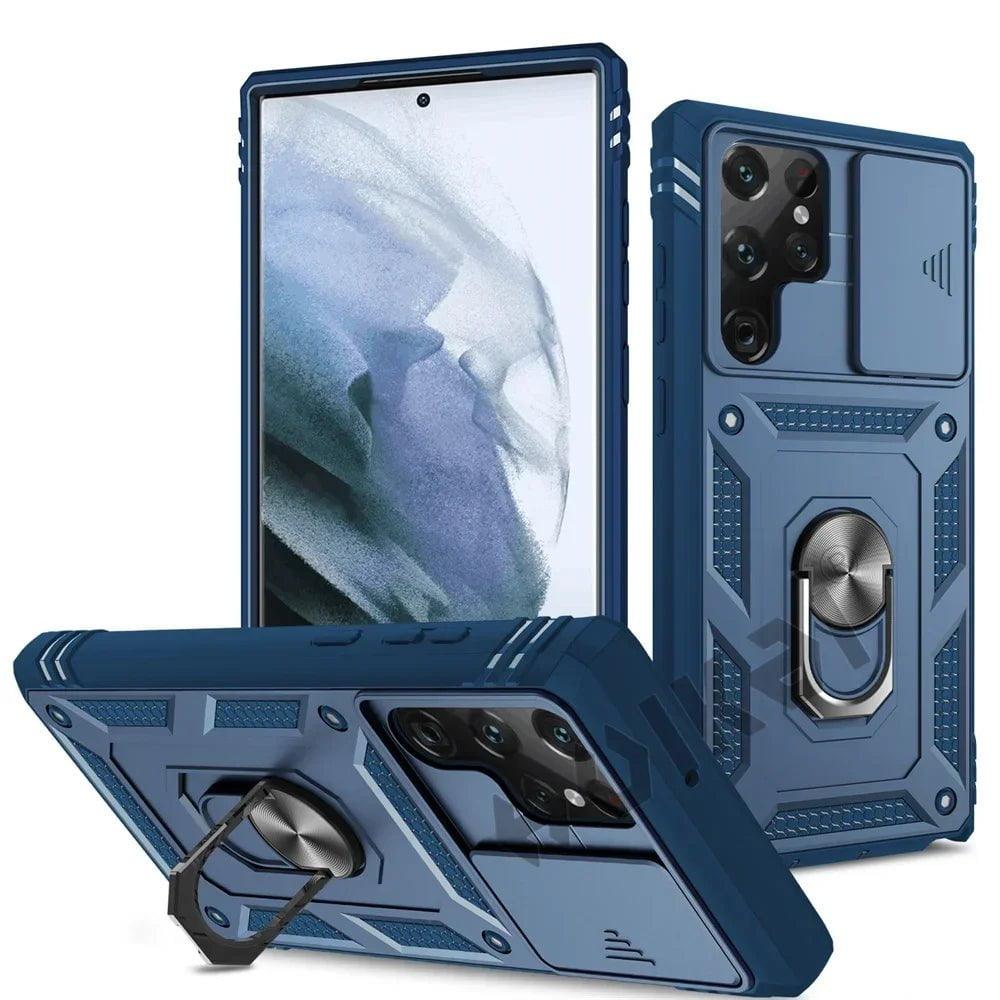 Samsung Galaxy S24 Plus Heavy Duty Phone Case with Ring Kickstand - Perfect for Hands-Free Viewing, Gaming, and Video Calls