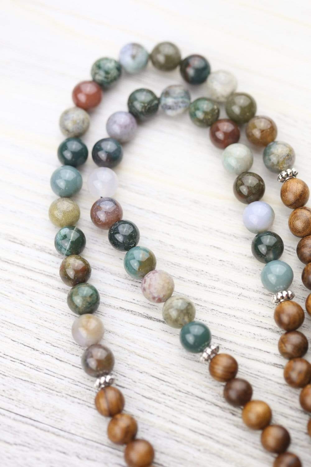 Natural Wood Protection Mala Beads - Handmade Healing Prayer Necklace for Meditation, Yoga & Spiritual Wellness | Perfect for Stress Relief & Positive Energy