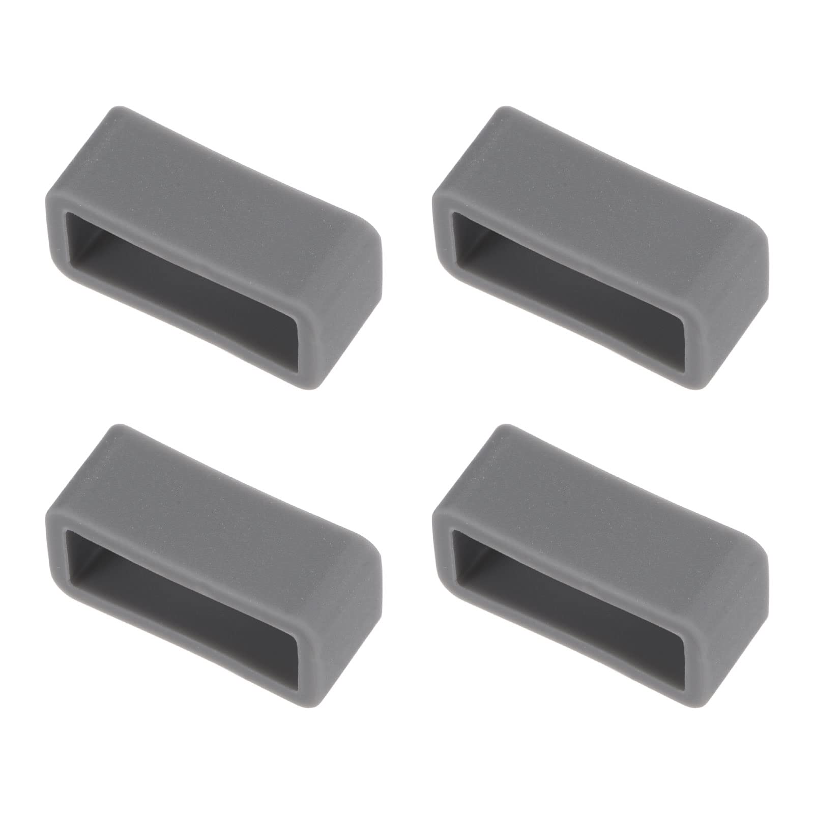 uxcell 16mm Width Watch Band Strap Loops - 4 Pcs Deep Gray Rubber Replacement Fastener Rings & Silicone Watch Holder Keeper for Secure Fit During Sports & Outdoor Activities
