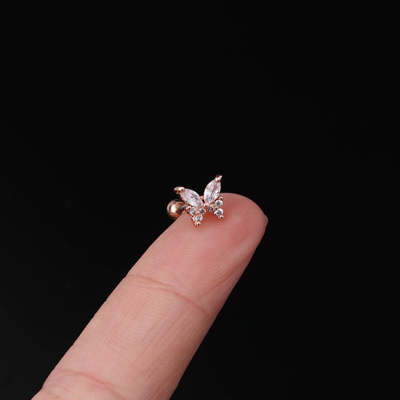 20G Rose Gold Insect Cartilage Stud Earrings for Helix, Daith, Tragus - Hypoallergenic Body Jewelry for Women | Perfect for Everyday Wear, Parties & Gifts