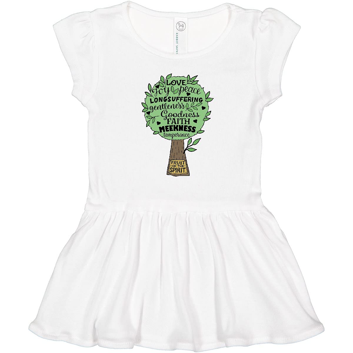 Inktastic Fruit of The Spirit Bible Quote Toddler Dress - Christian Baby Girl Outfit for Church, Sunday School & Family Gatherings