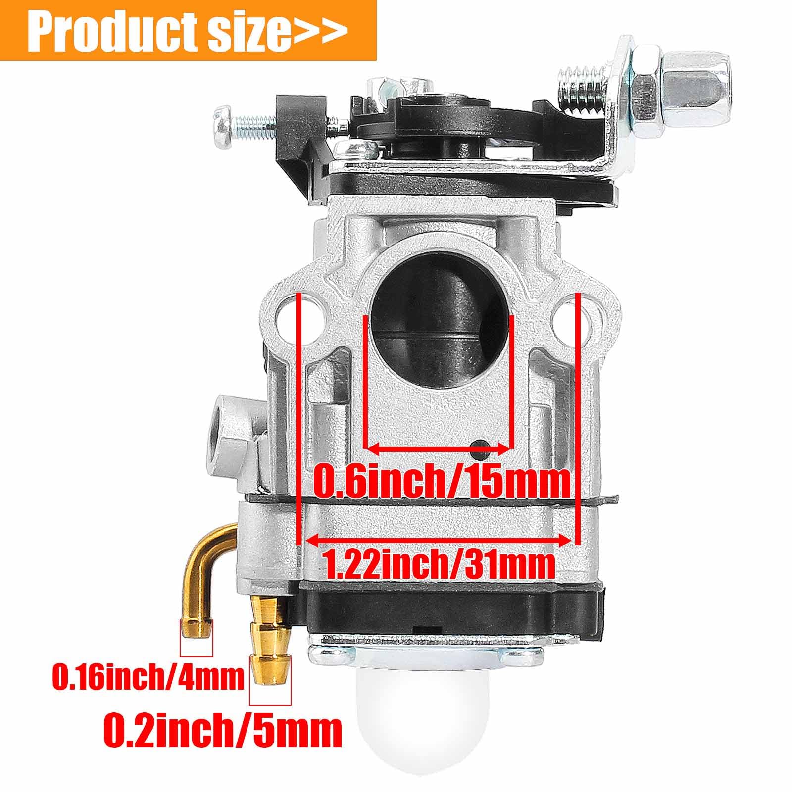 High-Performance Carburetor for 33cc-52cc 2-Stroke Engines - Compatible with Dirt Bikes, Mini Pocket Rockets, Kids Bikes, Scooters, Quads, Choppers, Mopeds, Go Karts & Motorcycles (Fits Earthquake, BladeZ, Moby, Cateye, Echo, Electra) - Ideal for Off-Road Racing, Commuting & Youth Riding Adventures