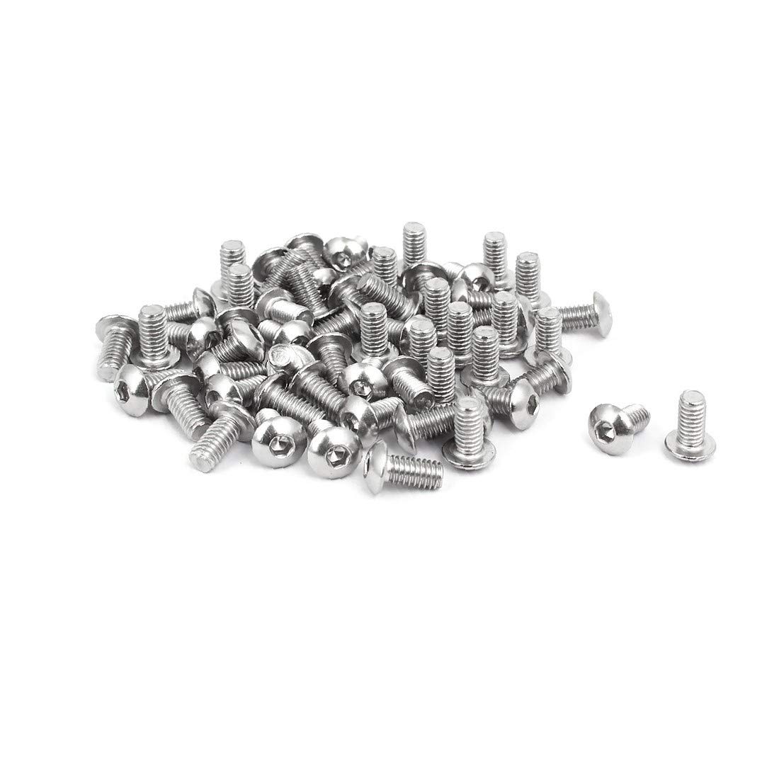 Stainless Steel M4x8mm Hex Socket Cap Screws - 60pcs for DIY & Furniture Assembly
