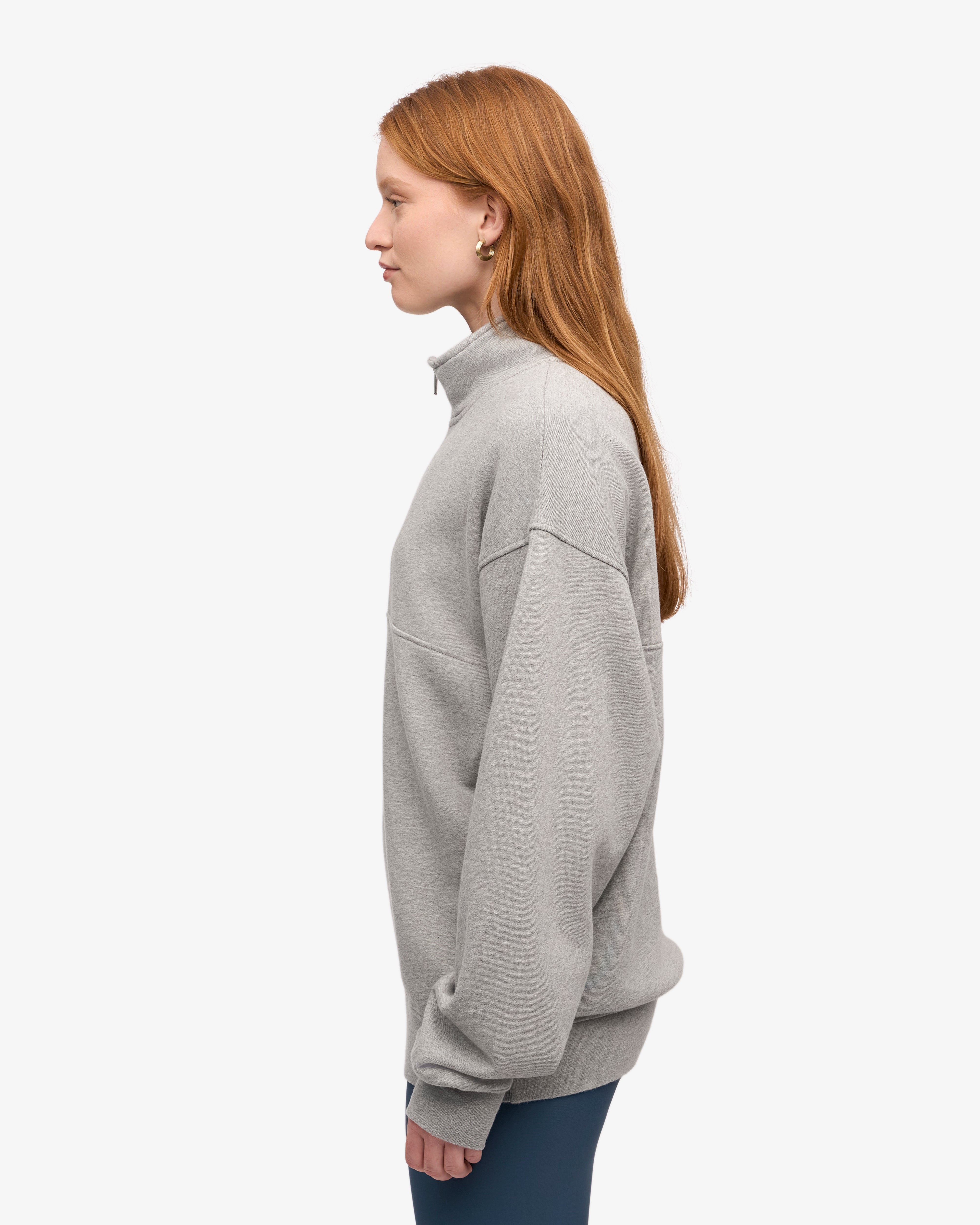 Organic Cotton Quarter Zip Sweatshirt for Men & Women | Heather Grey | Comfortable & Eco-Friendly | Perfect for Casual Wear & Outdoor Activities