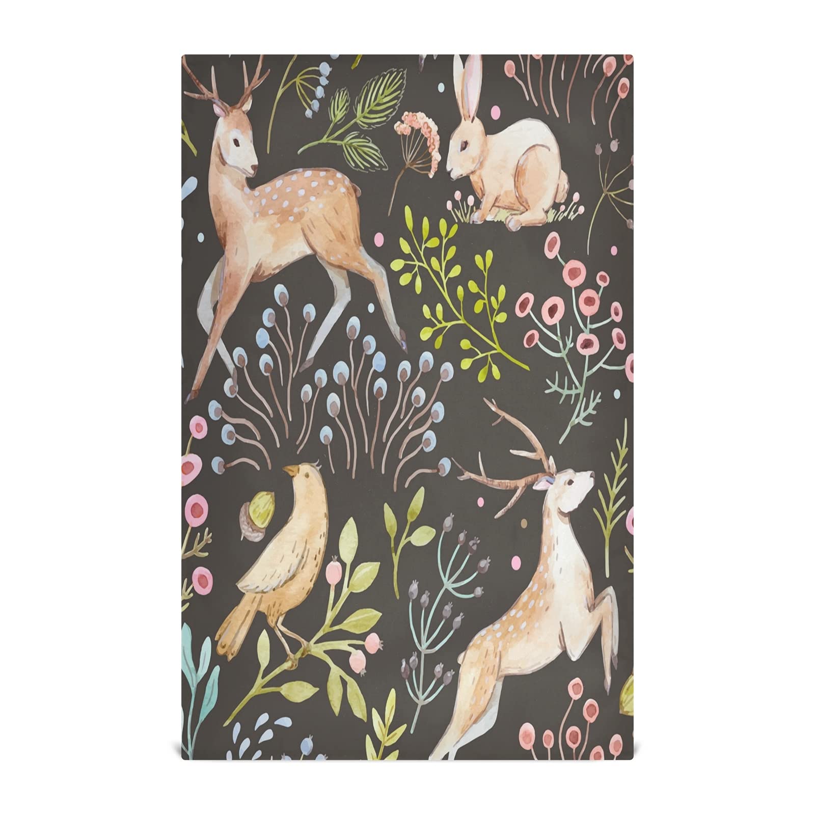 ALAZA Deer in Forest Decorative Kitchen Dish Towels - Soft & Absorbent 18x28 Inch Hand Towels for Cooking, Cleaning & Home Decor | Perfect for Holiday Gifts & Farmhouse Style Kitchens