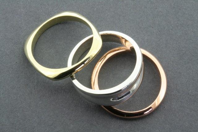 3 Wish Silver, Copper and Brass Stackable Rings Set for Women - Elegant Boho Jewelry for Everyday Wear, Gift Giving and Special Occasions