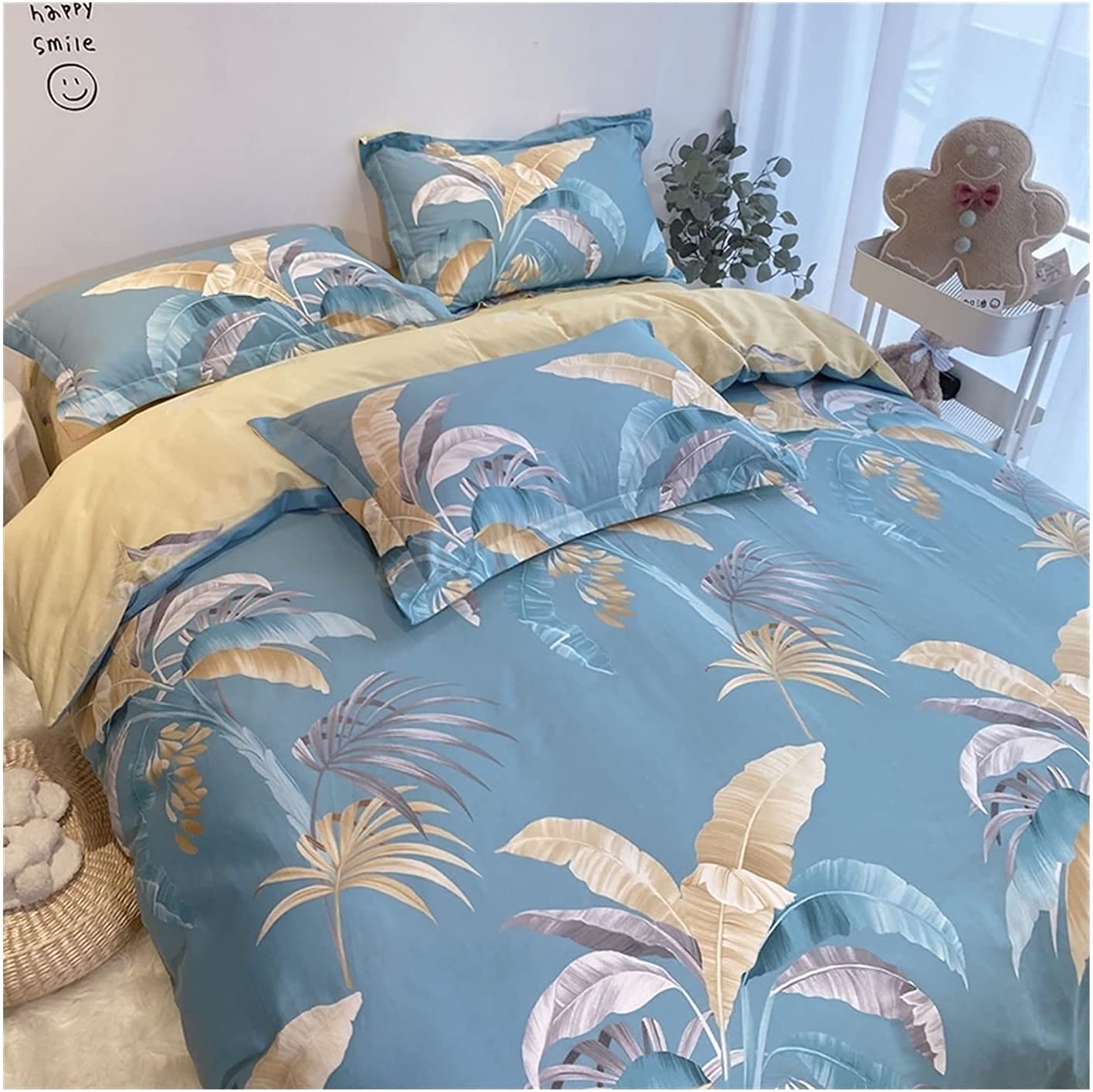 Luxury Super Soft 4-Piece Bed Sheet Set - Twin/Double/Full/Queen/King Size, Printed Duvet Cover with Fitted Sheets - Aesthetic Summer Comforter & Quilt Cover - Premium Bedding Collection for Cozy Nights & Stylish Bedroom Decor