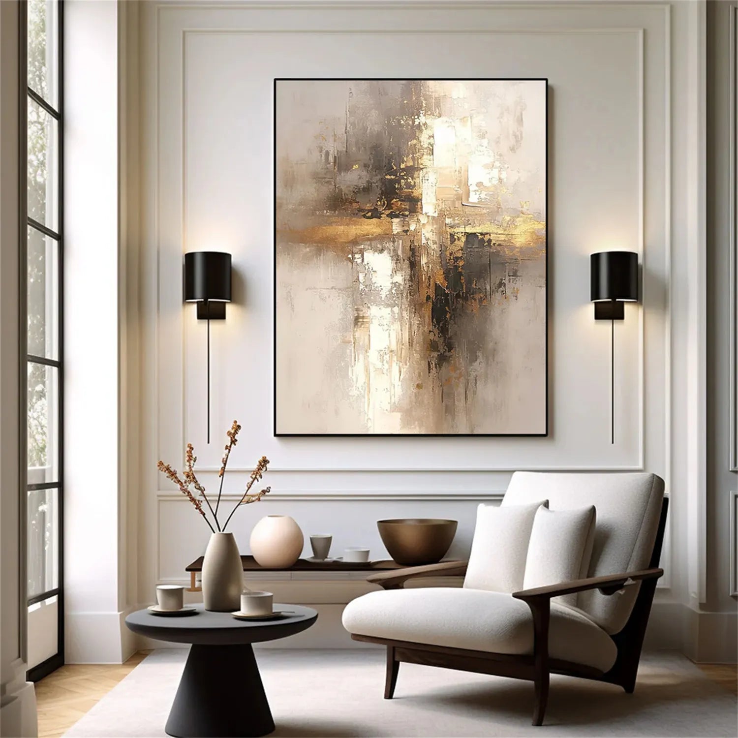 Abstract Painting #AB 259 - Modern Wall Art for Living Room, Bedroom & Office Decor - Handmade Canvas Artwork