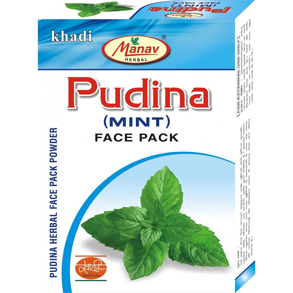 Best Ayurvedic Mint Face Pack Powder 100gm for Glowing Skin - Natural & Organic Facial Treatment for Acne, Oily Skin & Blackheads | Perfect for Spa, Home Skincare & Relaxation