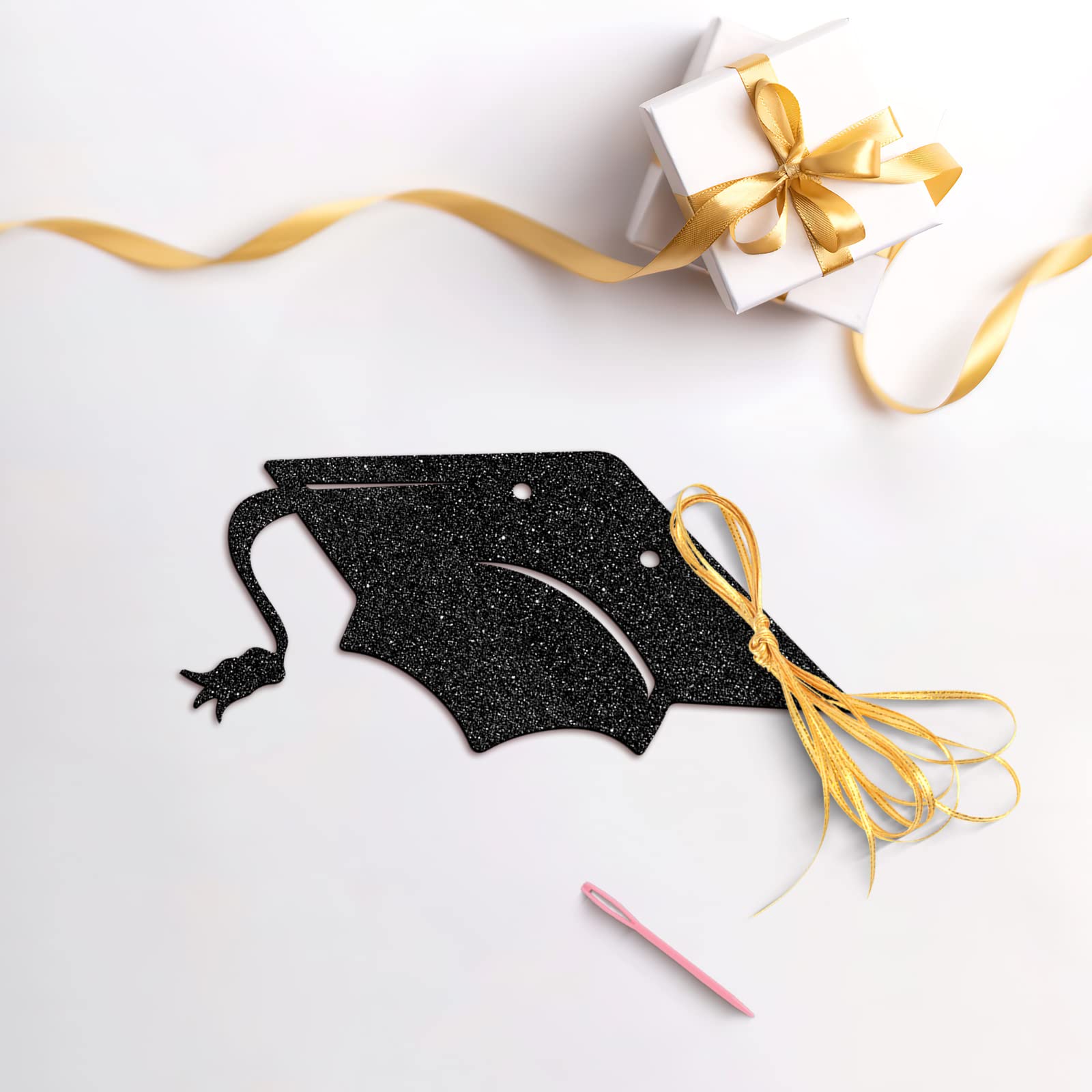 Red Glitter Senior Graduation Banner - Class of 2024 High School Party Decorations | Congrats Grad Bunting for School Graduation Ceremony & Celebration - Perfect for Wall Decor, Photo Backdrops, and Commencement Parties