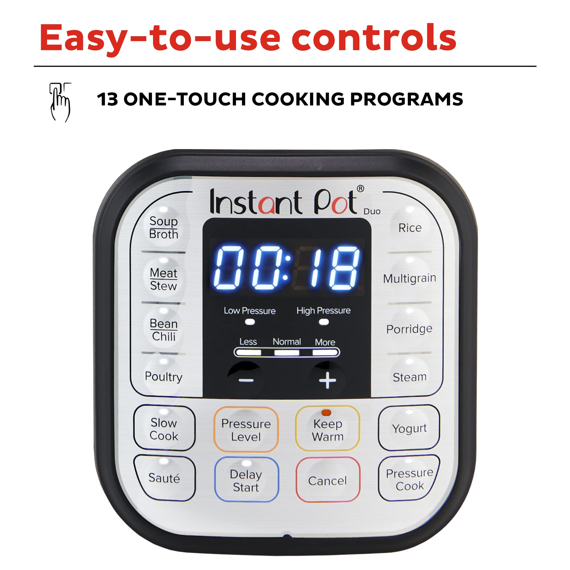 Instant Pot Duo 7-in-1 Electric Pressure Cooker & Multi-Cooker | Slow Cooker, Rice Cooker, Steamer, Sauté Pan, Yogurt Maker & Warmer | 6 Quart Stainless Steel | Includes 800+ Recipe App | Perfect for Meal Prep, Family Dinners & Healthy Cooking