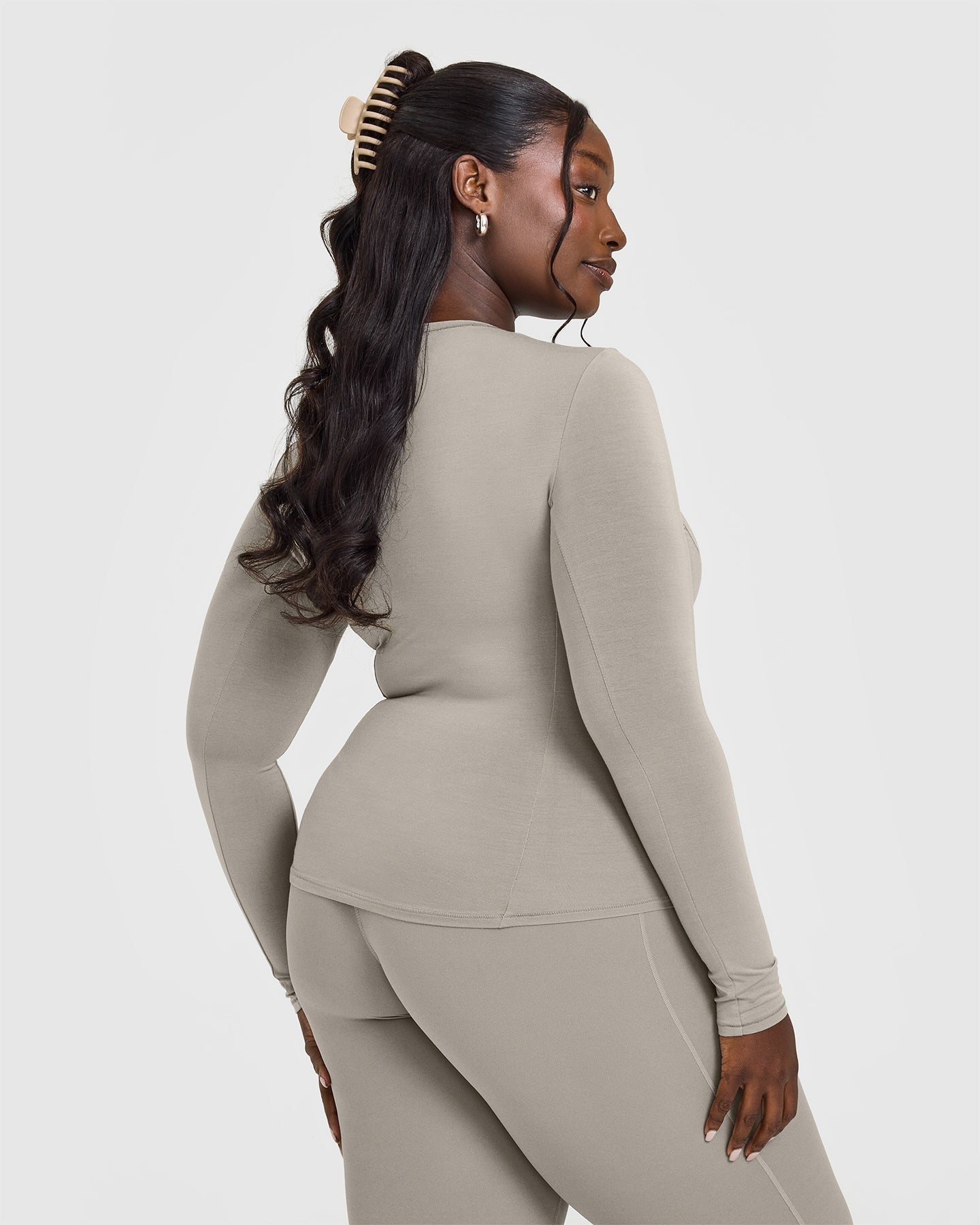 Mellow™ Soft Long Sleeve Top for Women - Cozy Warm Sand Color Winter Shirt | Perfect for Layering, Casual Outfits & Cold Weather Wear