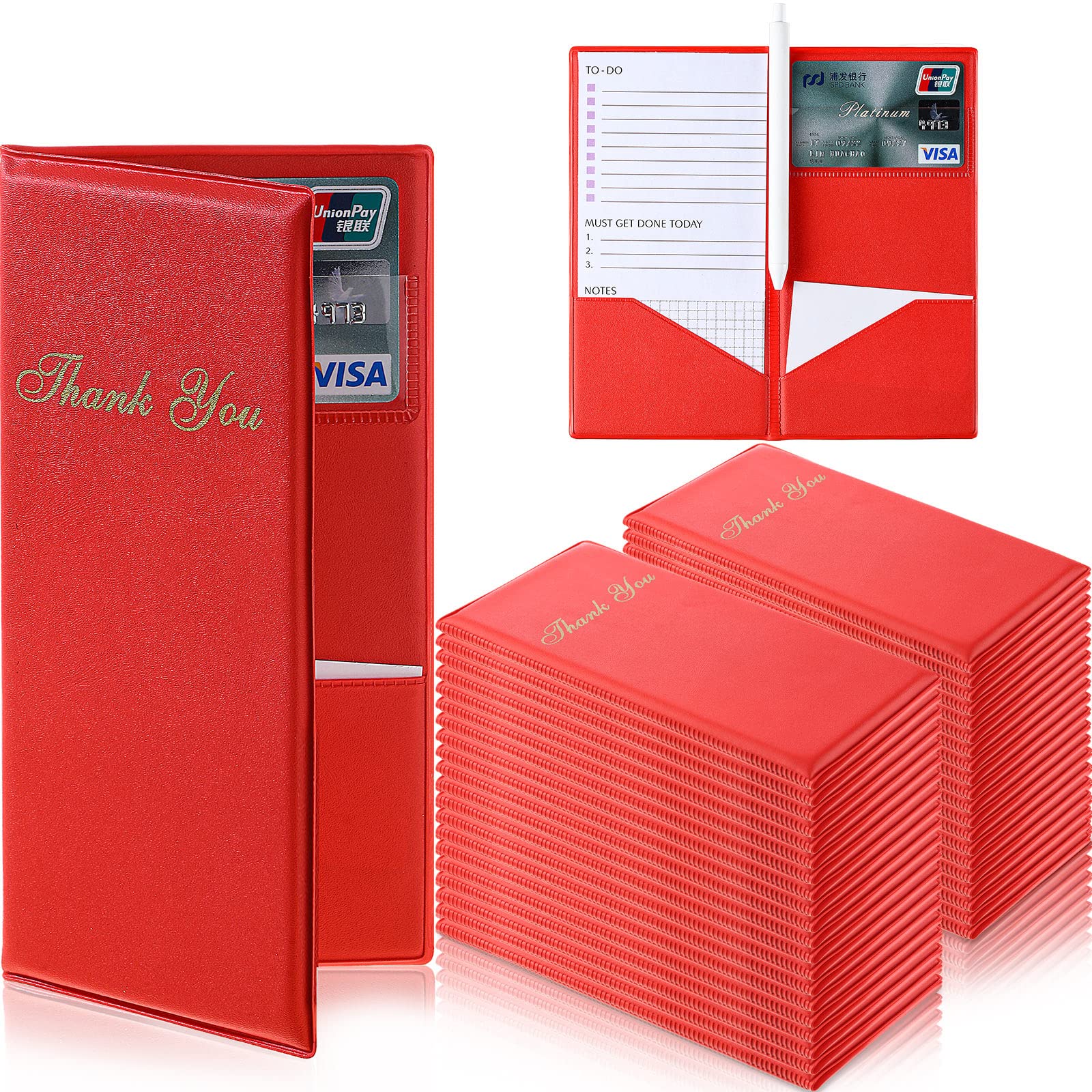 40 PCS Restaurant Guest Check Holders Bulk - Gold 