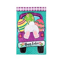 Easter Truck Bunny Bottom Applique Flag - Decorative Holiday Banner for Spring Home Decor, Garden, and Party Celebrations