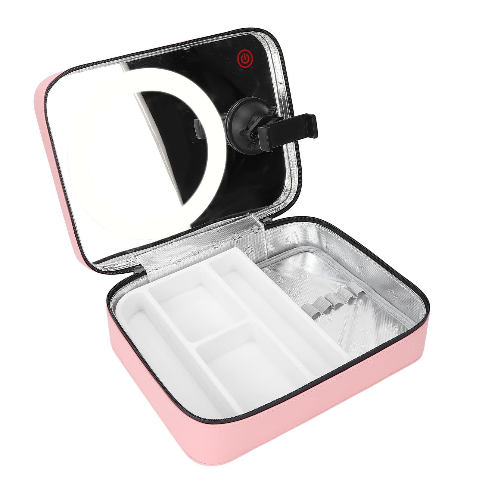 LED Makeup Organizer with Touch Control & Mirror - Portable Cosmetic Storage Case for Women & Girls - Perfect for Travel, Home Vanity & Photography - Great Christmas Gift Idea