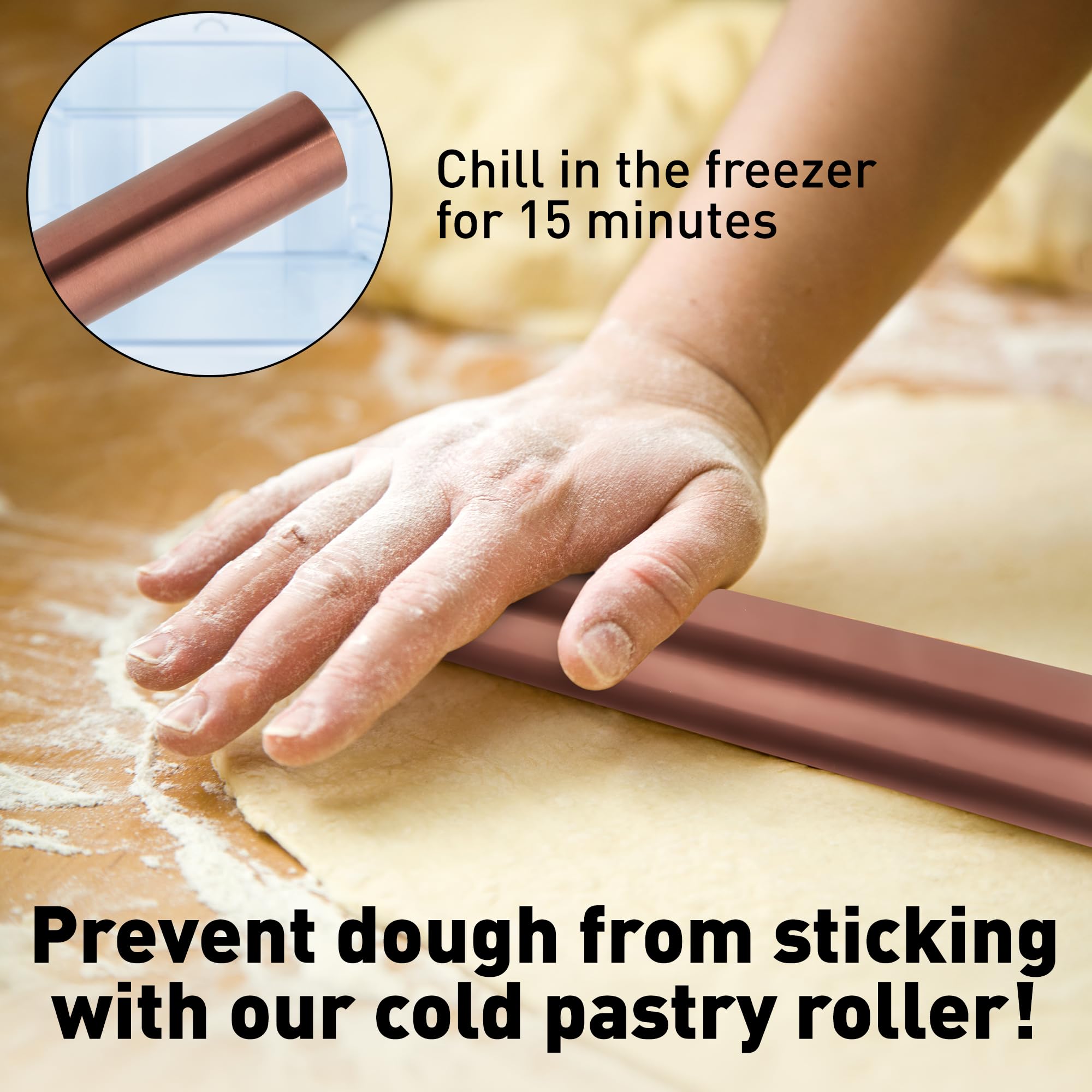 Zulay Kitchen 15.9 Inch Professional Stainless Steel Rolling Pin - Lightweight Metal French Pastry Dough Roller for Baking, Fondant, Pizza, Dumplings & Cookies - Perfect for Home Bakers & Professional Chefs