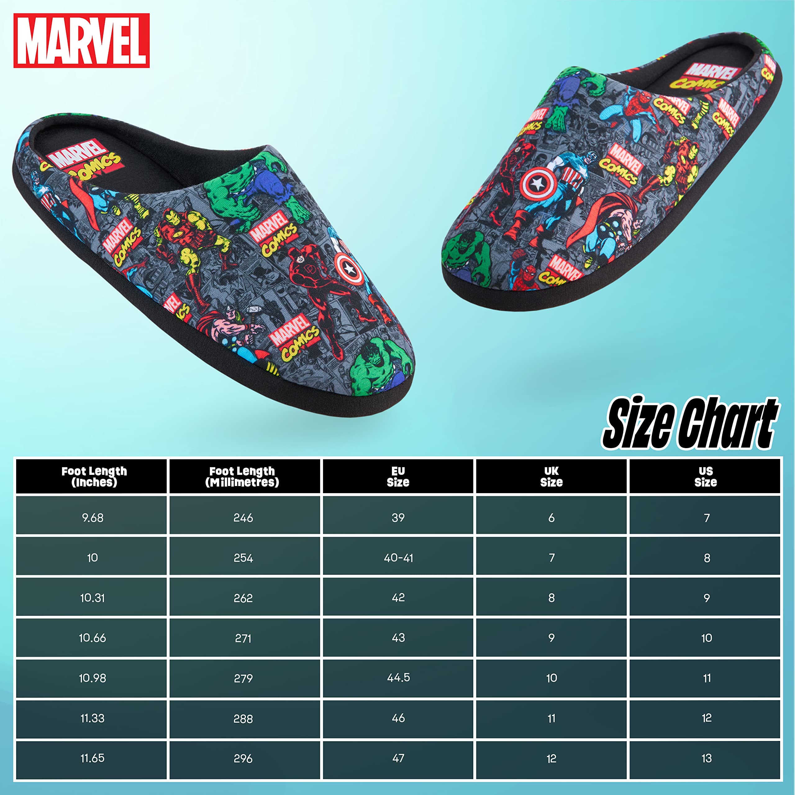 Marvel Avengers Captain America Spiderman Iron Man Men's Superhero Slippers - Soft Comic Novelty House Shoes for Fans, Gifts & Lounge Wear at Home