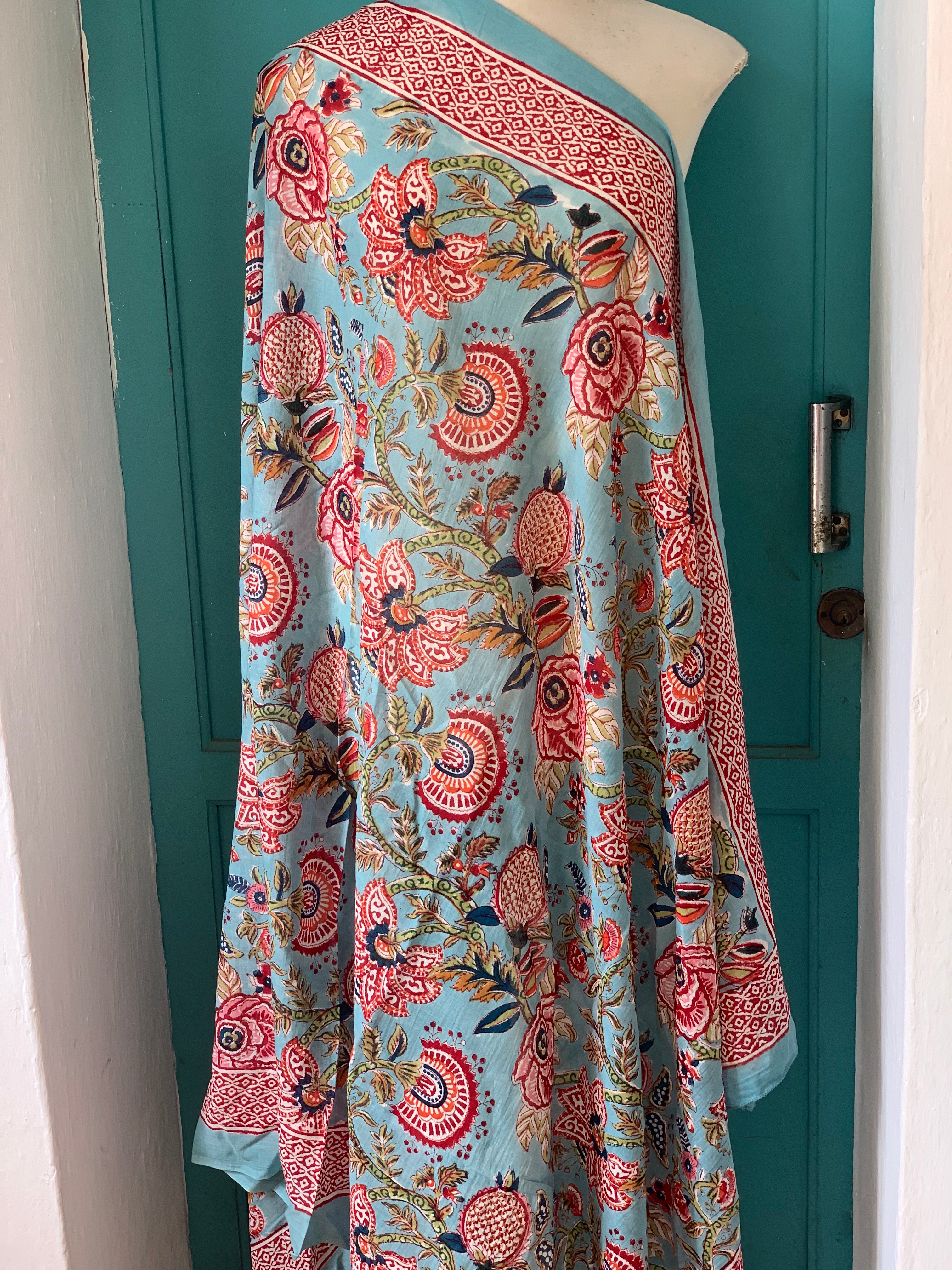 Hand Block Printed Cotton Sarong Pareo - New Collection for Beach, Pool & Summer Fashion | Stylish Cover-Up for Women