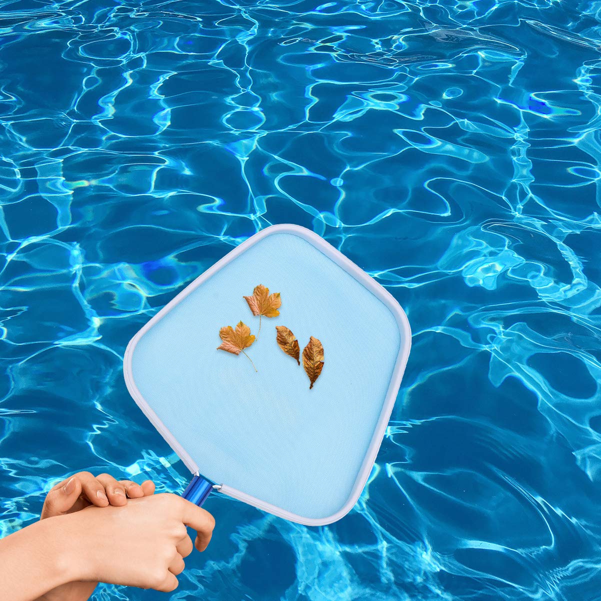 Premium Pool Skimmer Net - Fine Mesh Leaf Rake for Swimming Pools, Spas & Fishponds | Heavy-Duty Hand Skimmer with Durable Frame | Ideal for Cleaning Leaves, Debris & Algae | Perfect for In-Ground & Above-Ground Pools