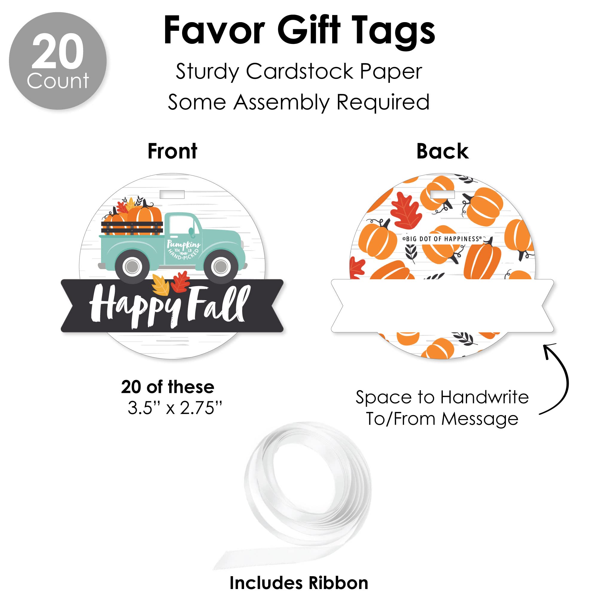 Happy Fall Truck Harvest Pumpkin Party Favors - 100-Piece Cupcake Kit & Party Pack for Halloween, Thanksgiving, and Autumn Celebrations - Perfect for Classroom Treats, Office Events, and Seasonal Decorations