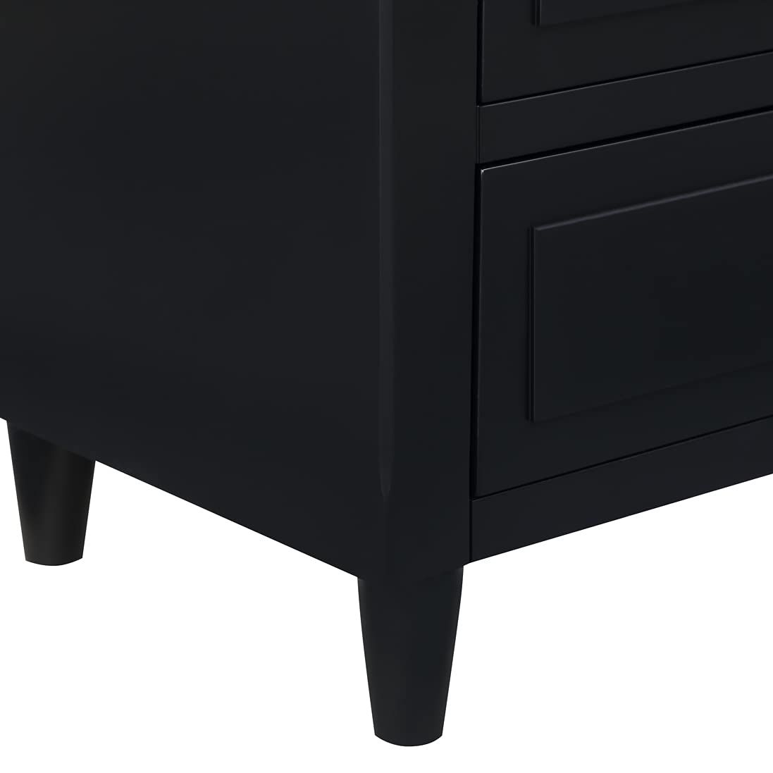 SOFTSEA Black Wood Nightstand with 3 Drawers - Small Dresser for Bedroom, Bedside Table, End Table with Storage - Perfect for Bedrooms, Living Rooms, and Small Spaces