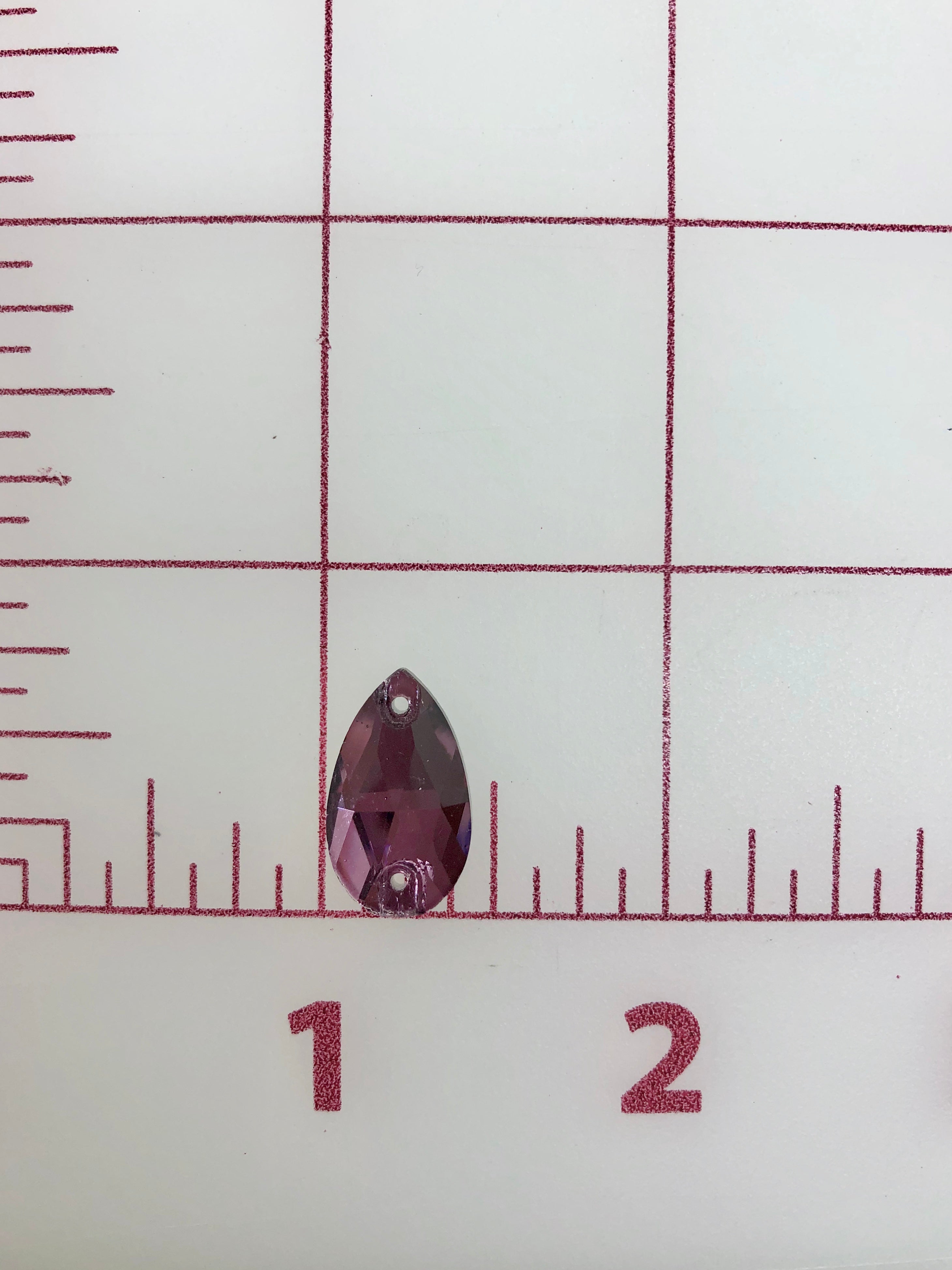 10x18mm Czech Bright Cut Amethyst Pear Shape Rhinestones for Sew On - Perfect for DIY Jewelry, Costume Design, and Craft Projects