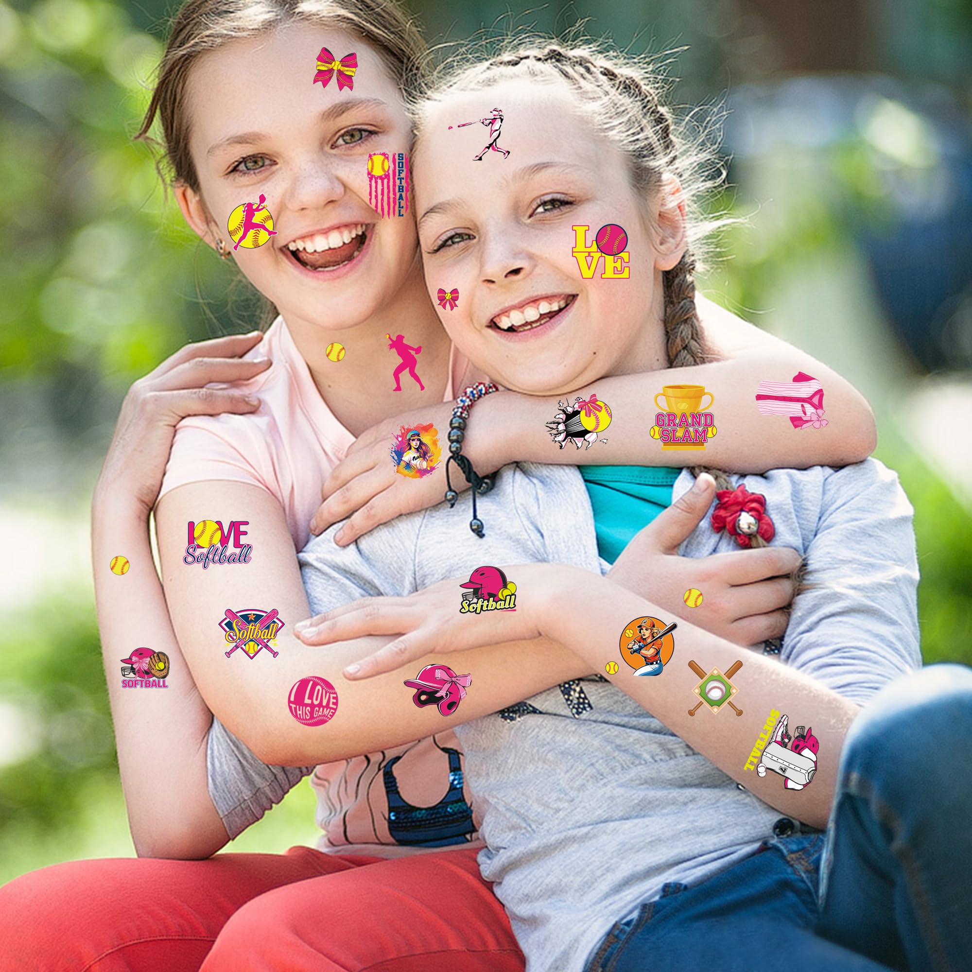 180 Pcs Softball Temporary Tattoos for Girls - Baseball Sports Themed Fake Tattoo Stickers for Kids Party Favors, Team Gifts & School Rewards | Perfect for Birthday Parties, Sports Events & School Activities