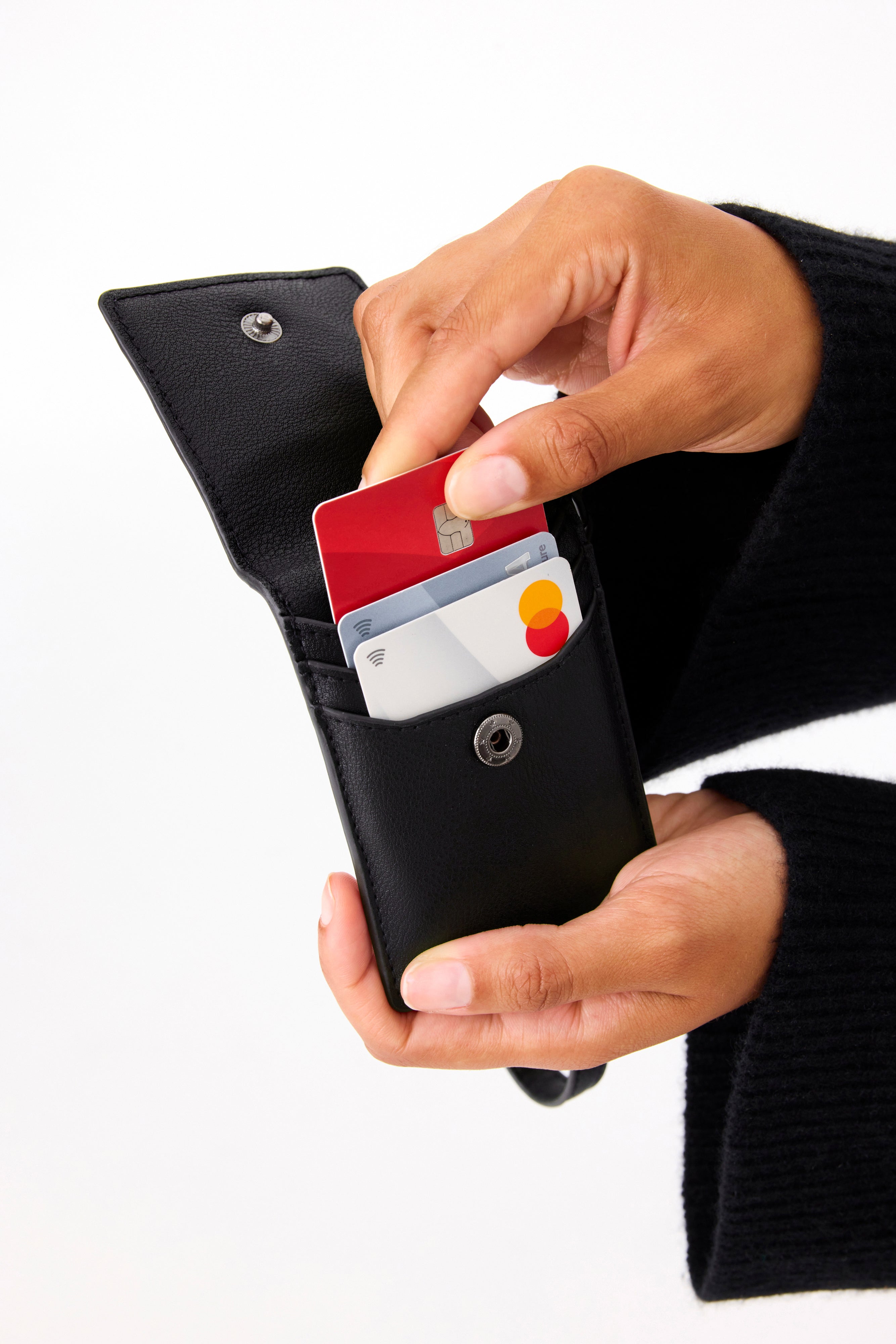 Black RFID Blocking ID Wristlet - Secure & Stylish Wrist Wallet for Travel, Concerts, and Events - Perfect for Cash, Cards, and ID Protection
