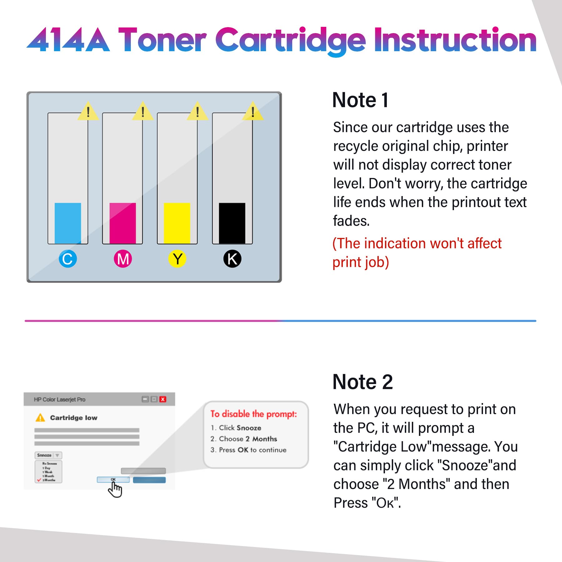ONLYU 4-Pack Compatible Toner Cartridge Replacement for HP 414A 414X - Works with HP Color LaserJet Pro MFP M479fdw M479fdn M479dw M454dw M454dn M455dn MFP M480f M479 M454 W2020A W2020X (Black, Cyan, Magenta, Yellow) - Perfect for Home & Office Printing Needs